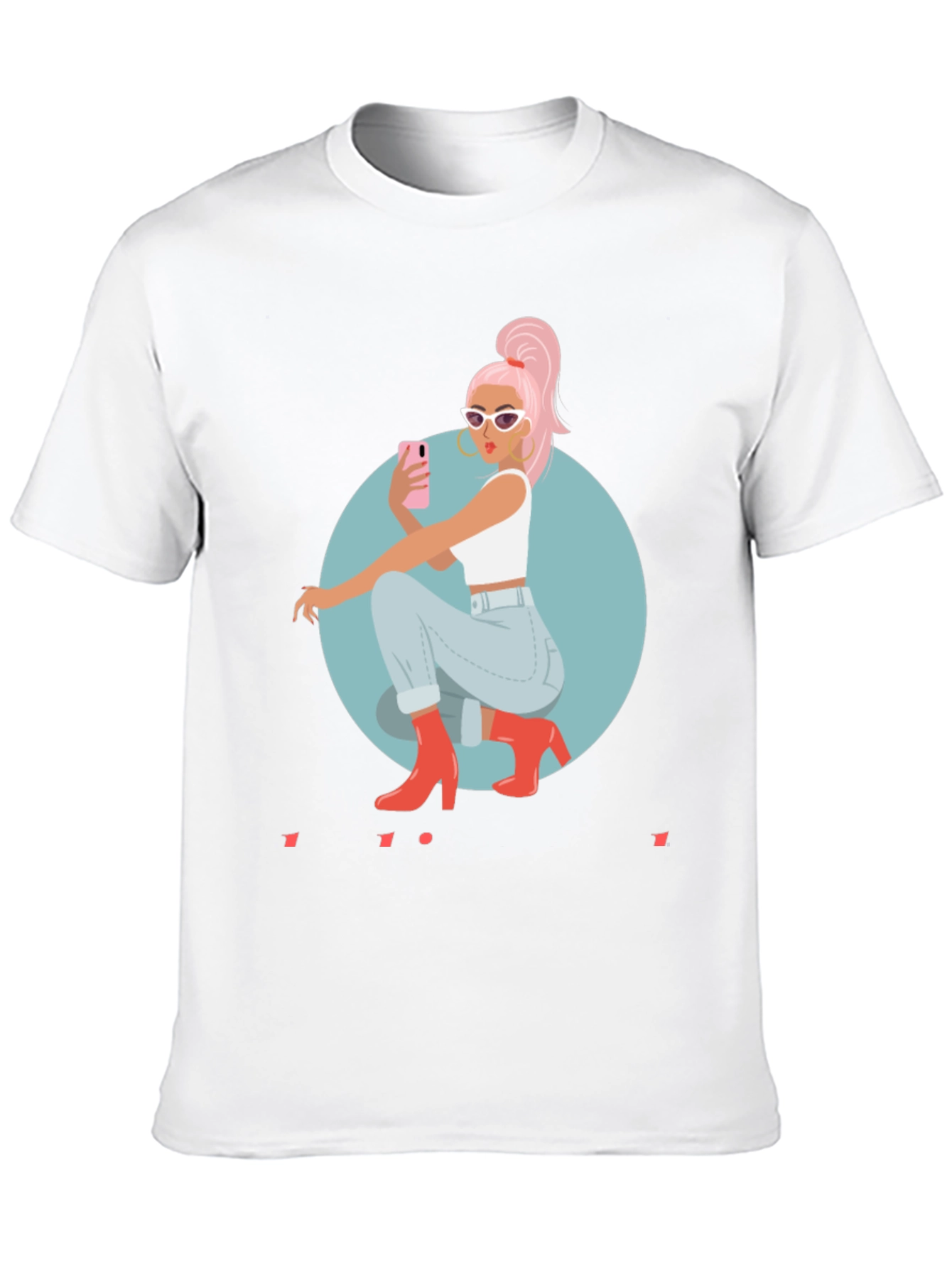 Trendy Woman Graphic Tee - Selfie Time - 10