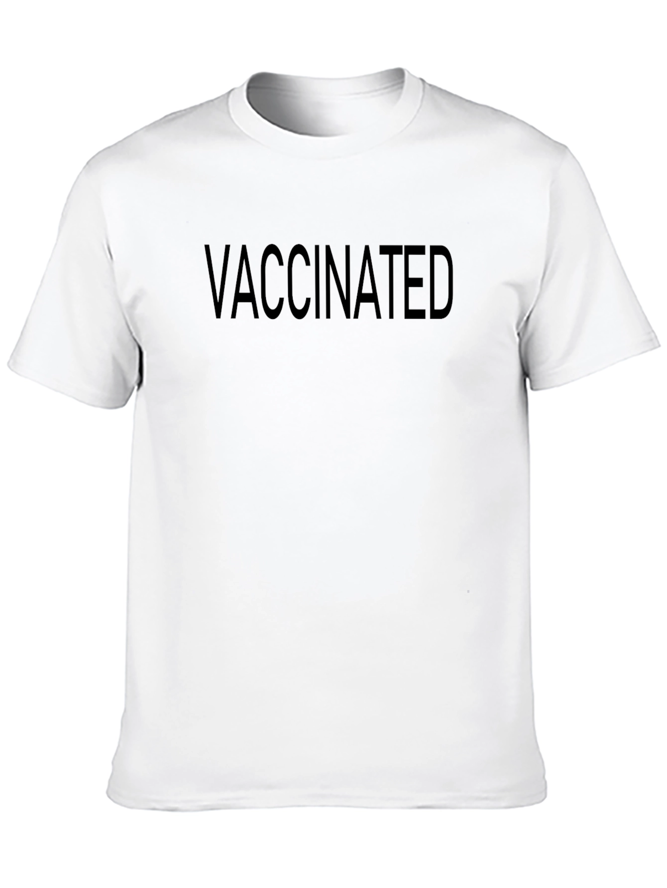 Black Vaccinated Black T-Shirt - Show Your Status! view 10