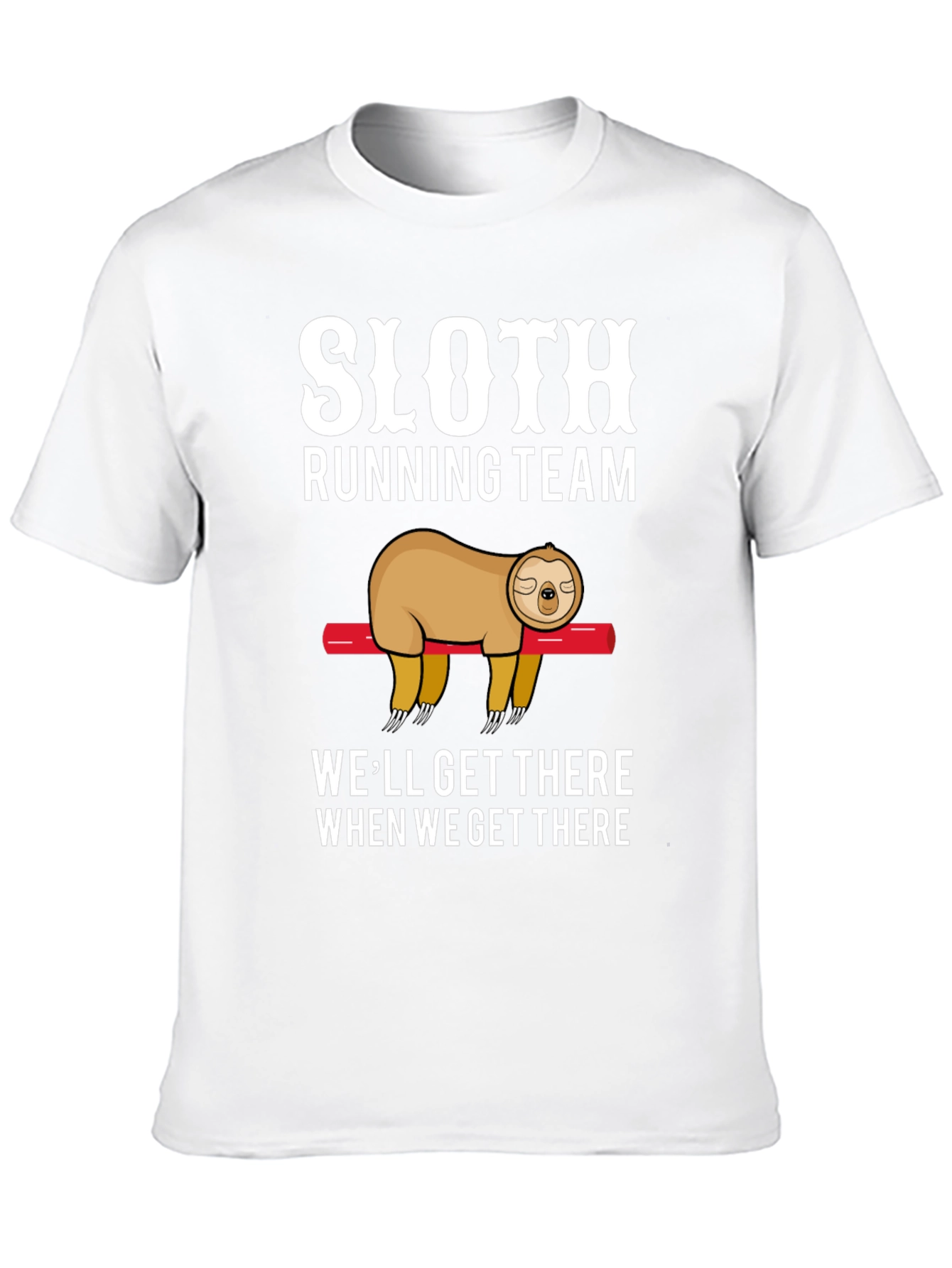 Black Sloth Running Team T-Shirt - Funny Lazy Design view 10