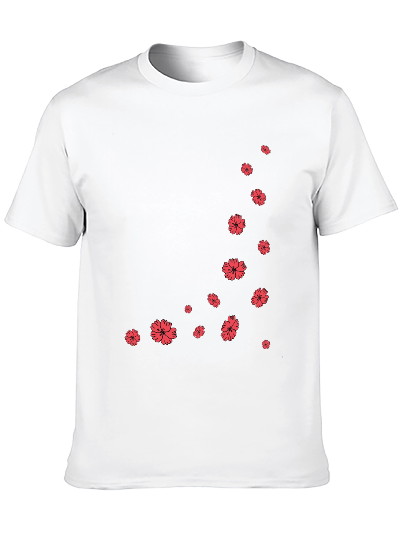 Black Floral Graphic Tee - Black Cotton Blend view 10