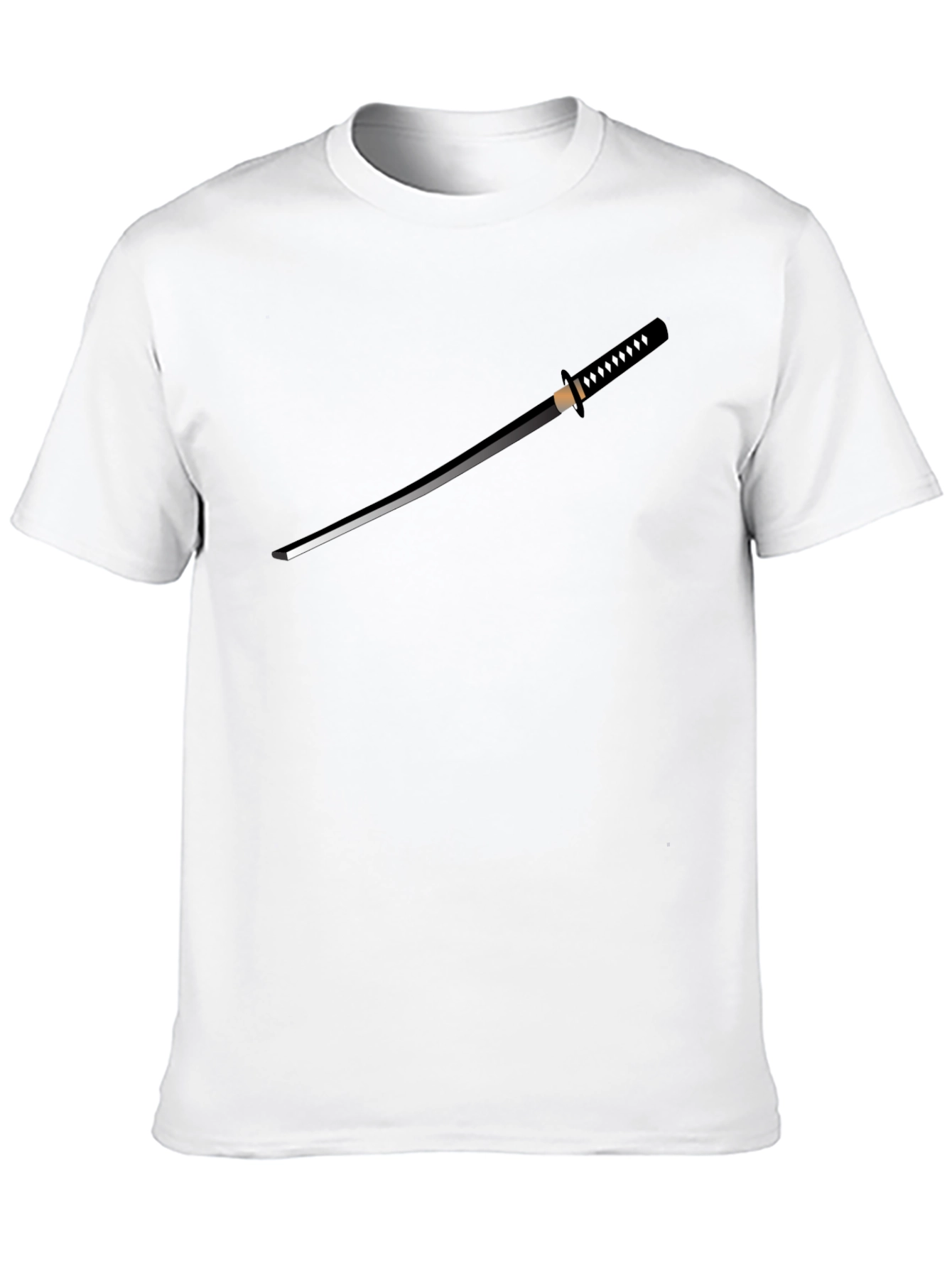 Black Katana Graphic T-Shirt - Black Crew Neck Tee view 10