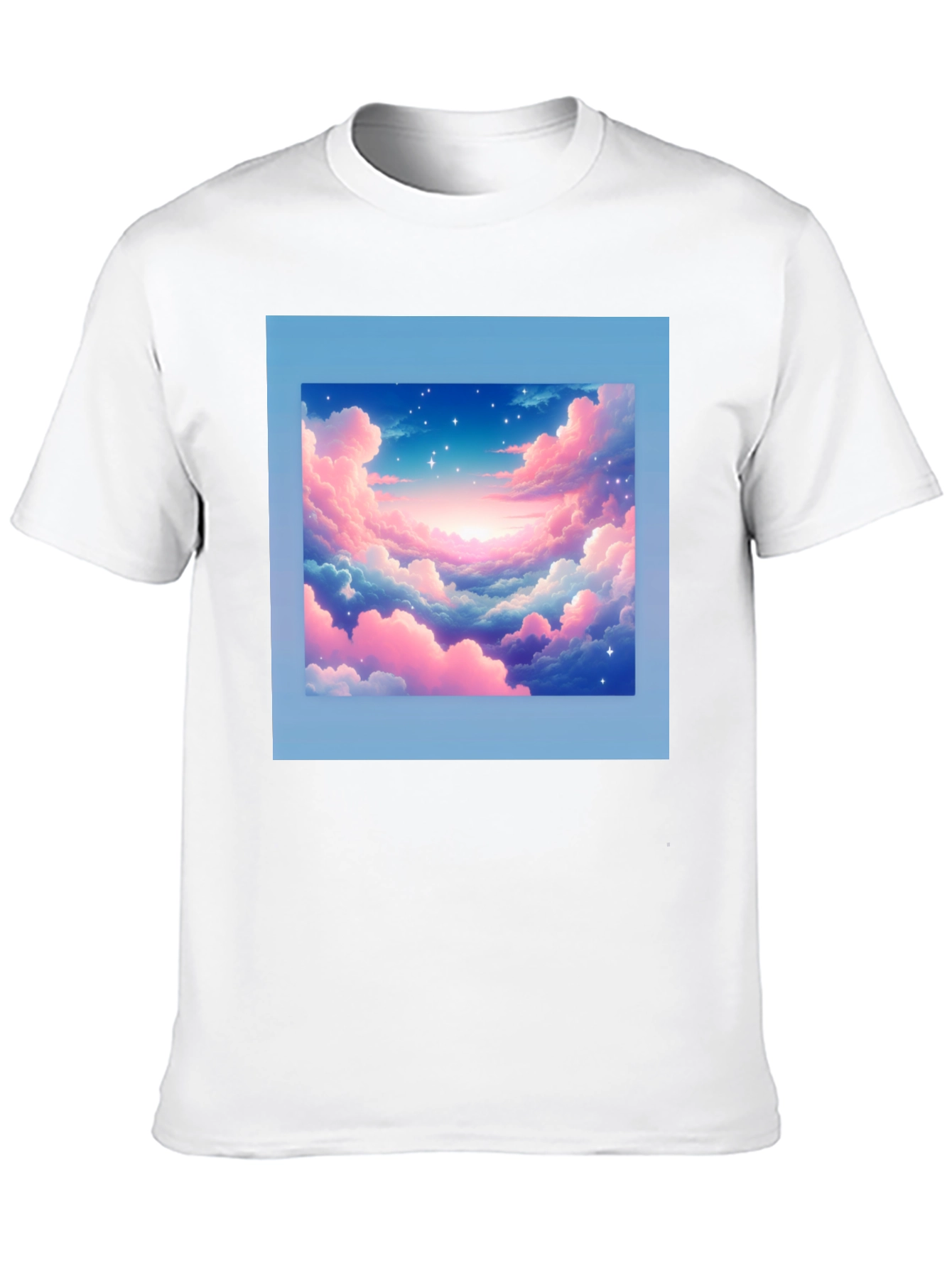 Black Dreamy Clouds Graphic Tee - Soft Black Cotton T-Shirt view 10