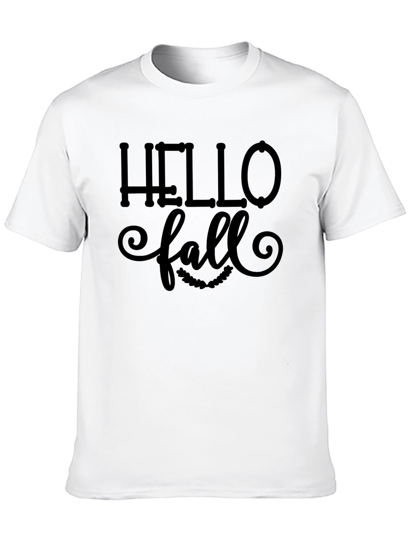 Black Hello Fall Graphic Tee - Unisex Black T-Shirt view 10
