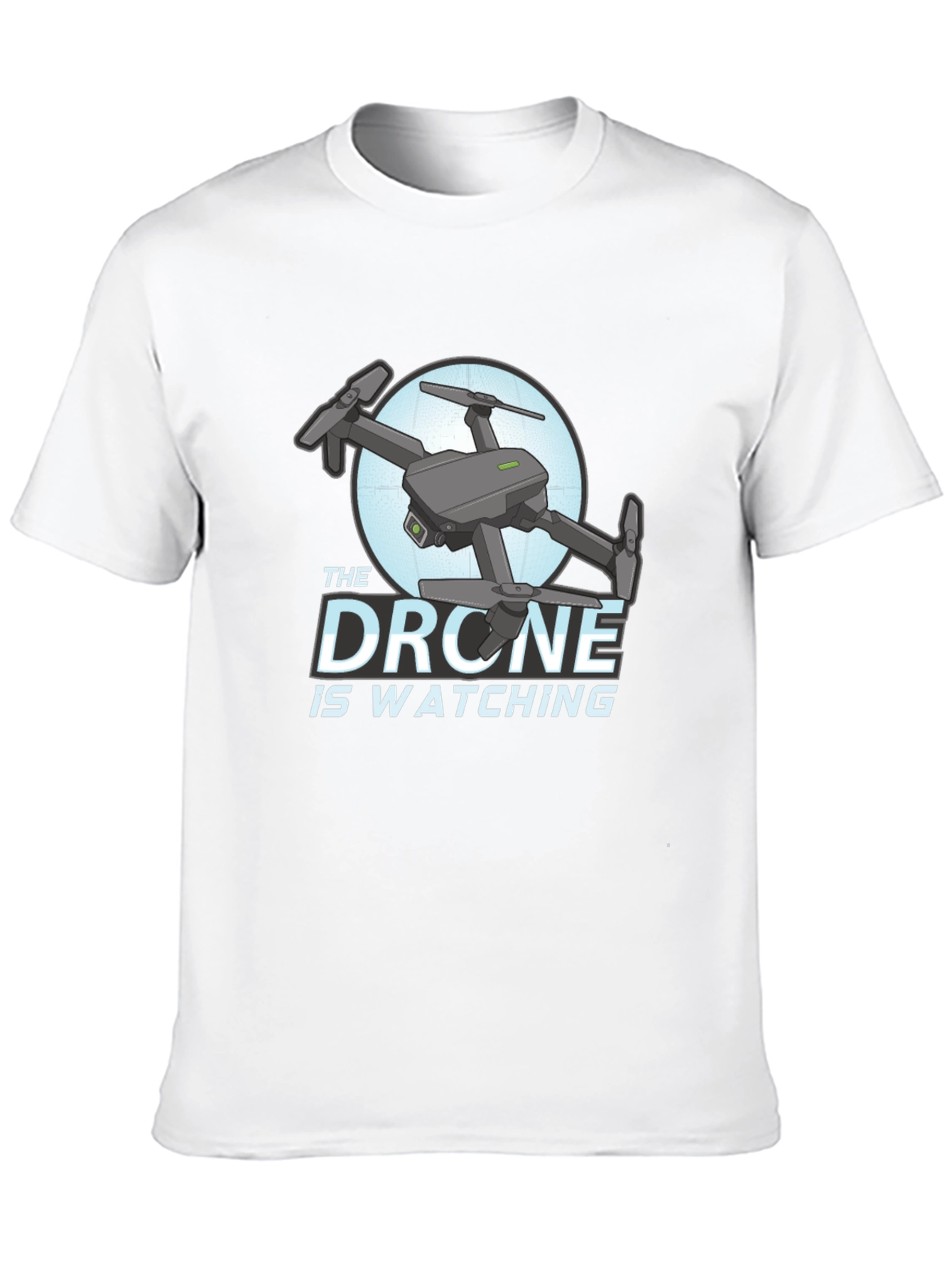 Black The Drone Is Watching Graphic T-Shirt view 10