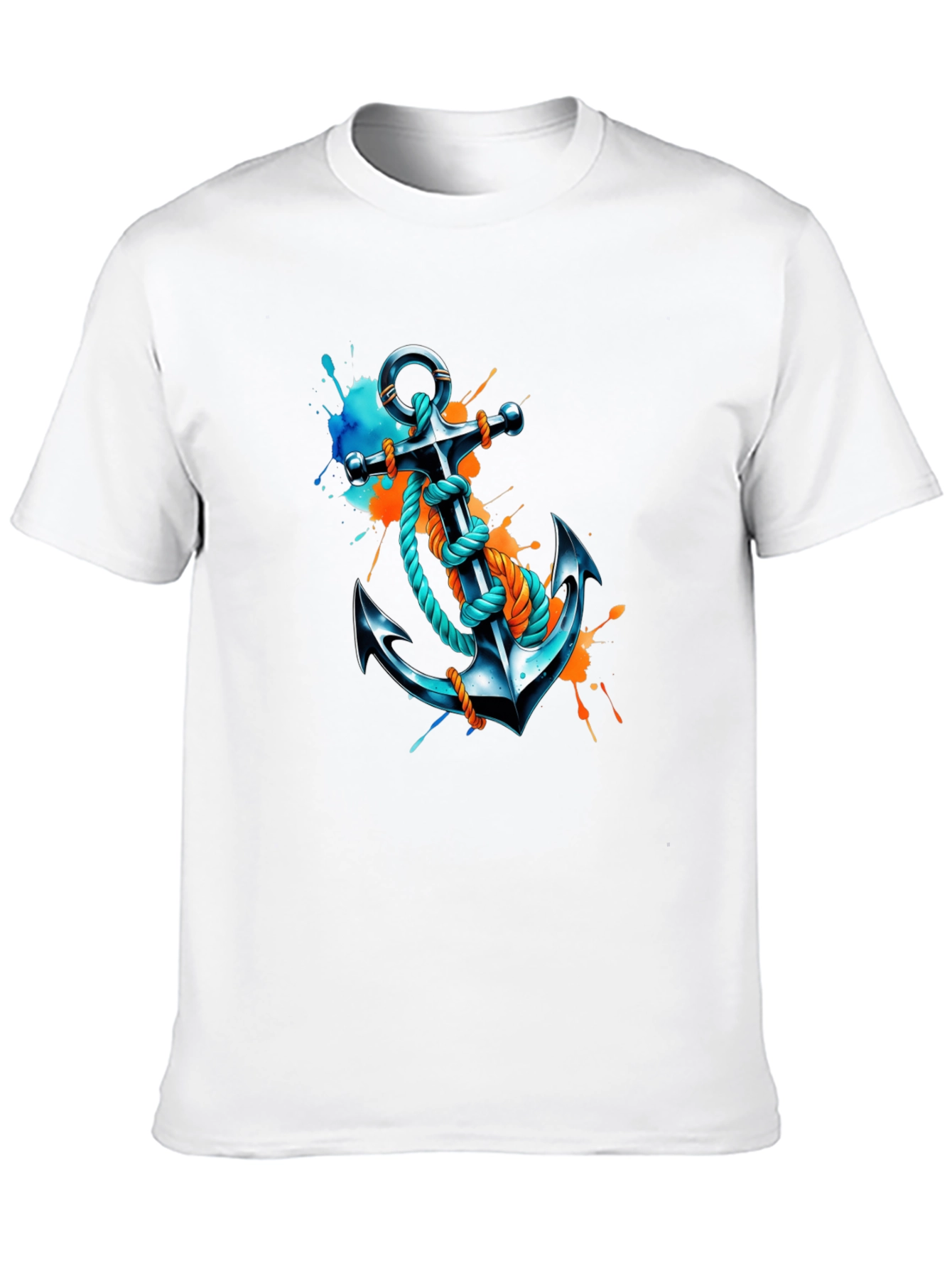 Black Anchor Graphic T-Shirt - Artistic Nautical Tee view 10