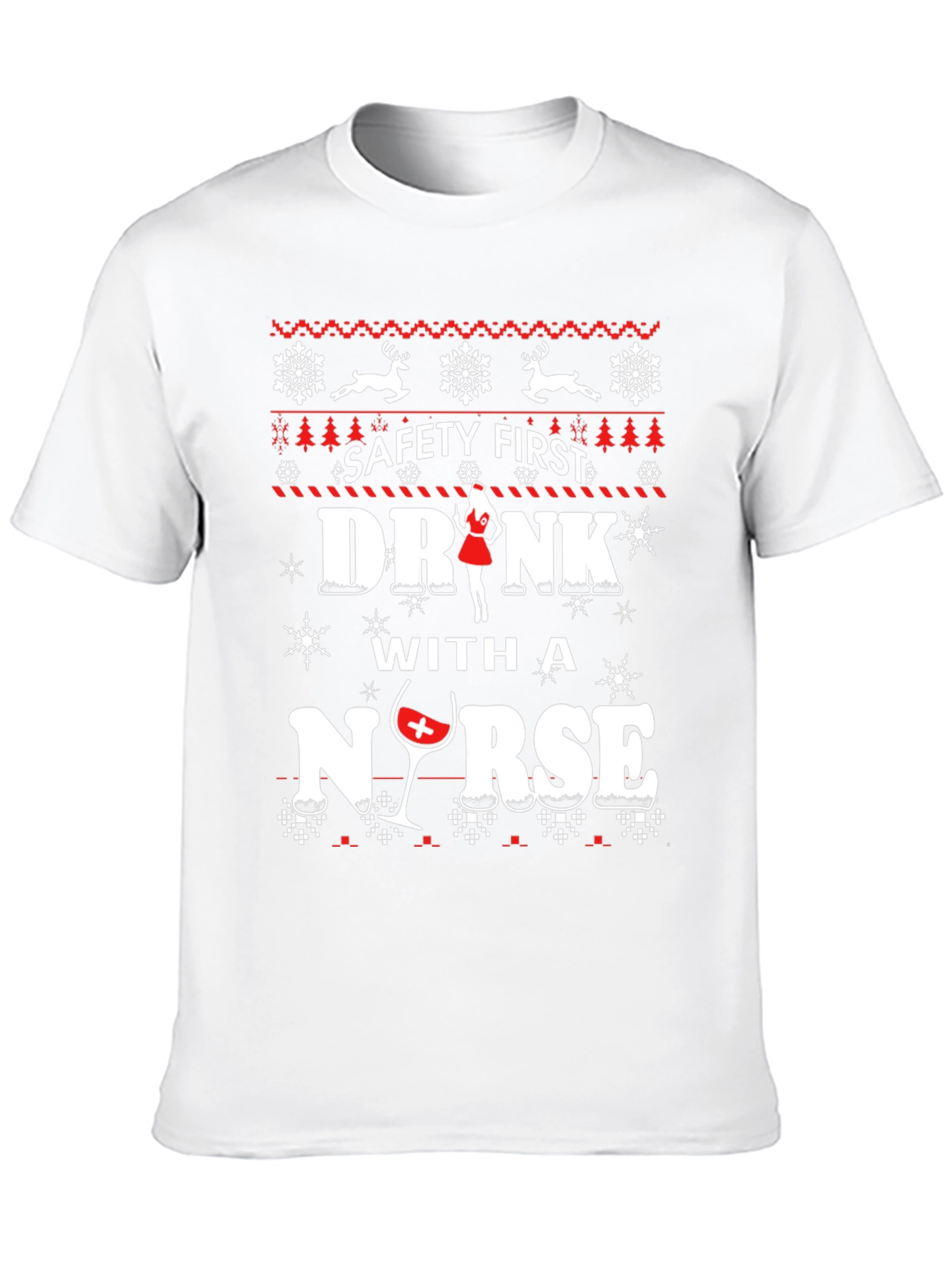 Black Safety First Drink with a Nurse T-Shirt view 10