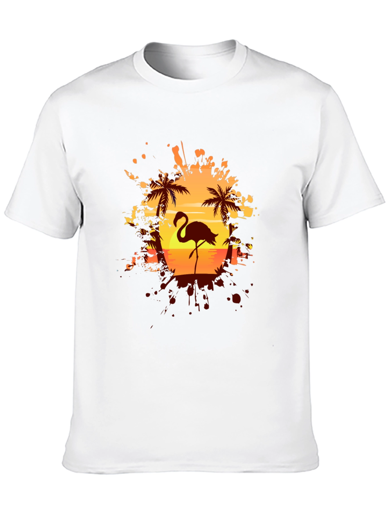 Black Flamingo Sunset Graphic Tee - Tropical Vibes view 10