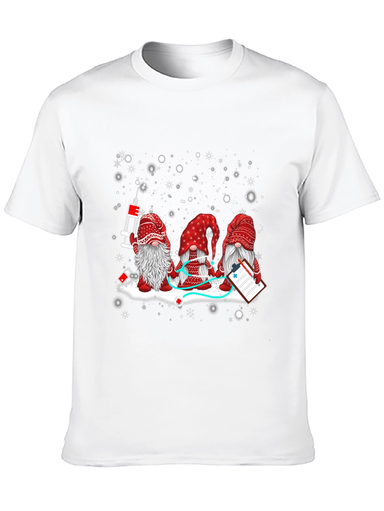 Black Nurse Gnomes T-Shirt - Holiday Medical Tee view 10