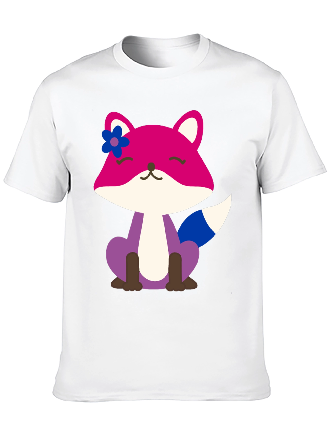 Black Cute Fox Bi Pride T-Shirt - Soft Cotton Blend view 10