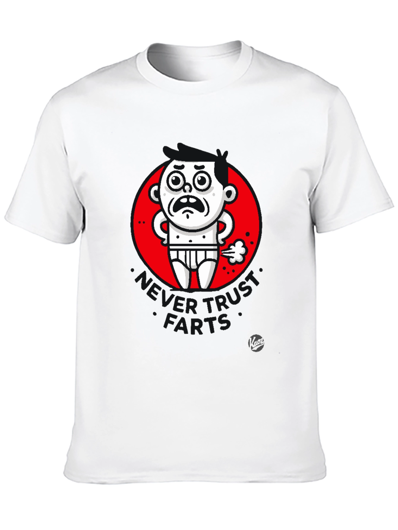 Black Funny Farting Man Graphic T-Shirt - Black view 10