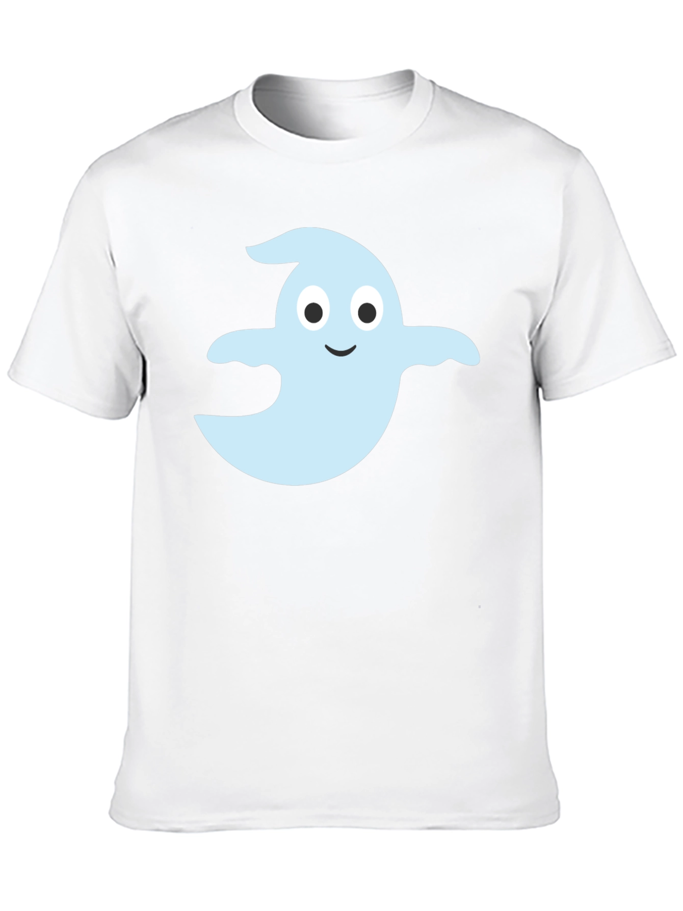 Black Cute Ghost Graphic Tee - Black Cotton Blend view 10