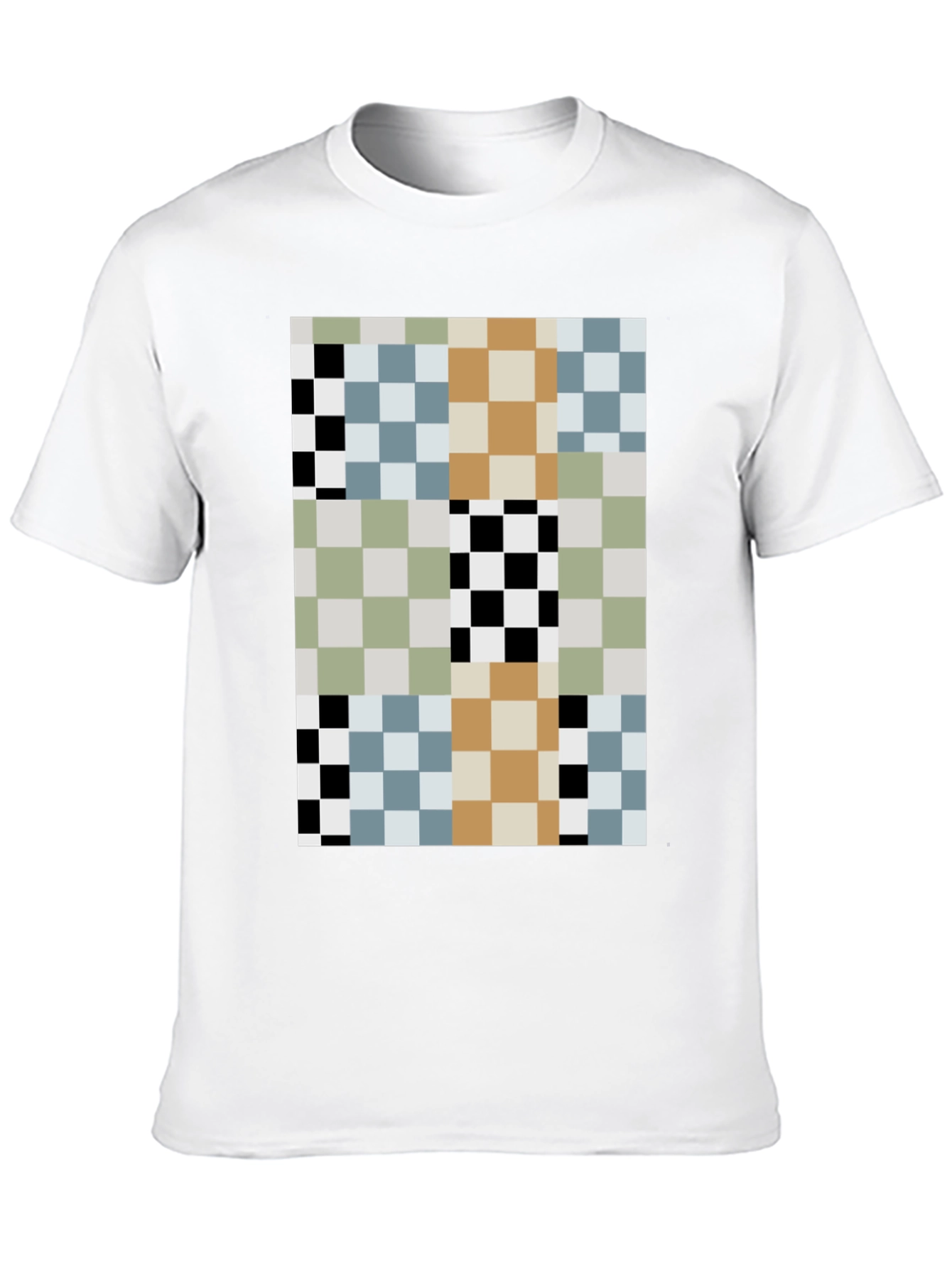 Black Pixelated Pattern T-Shirt - Modern Abstract Style view 10