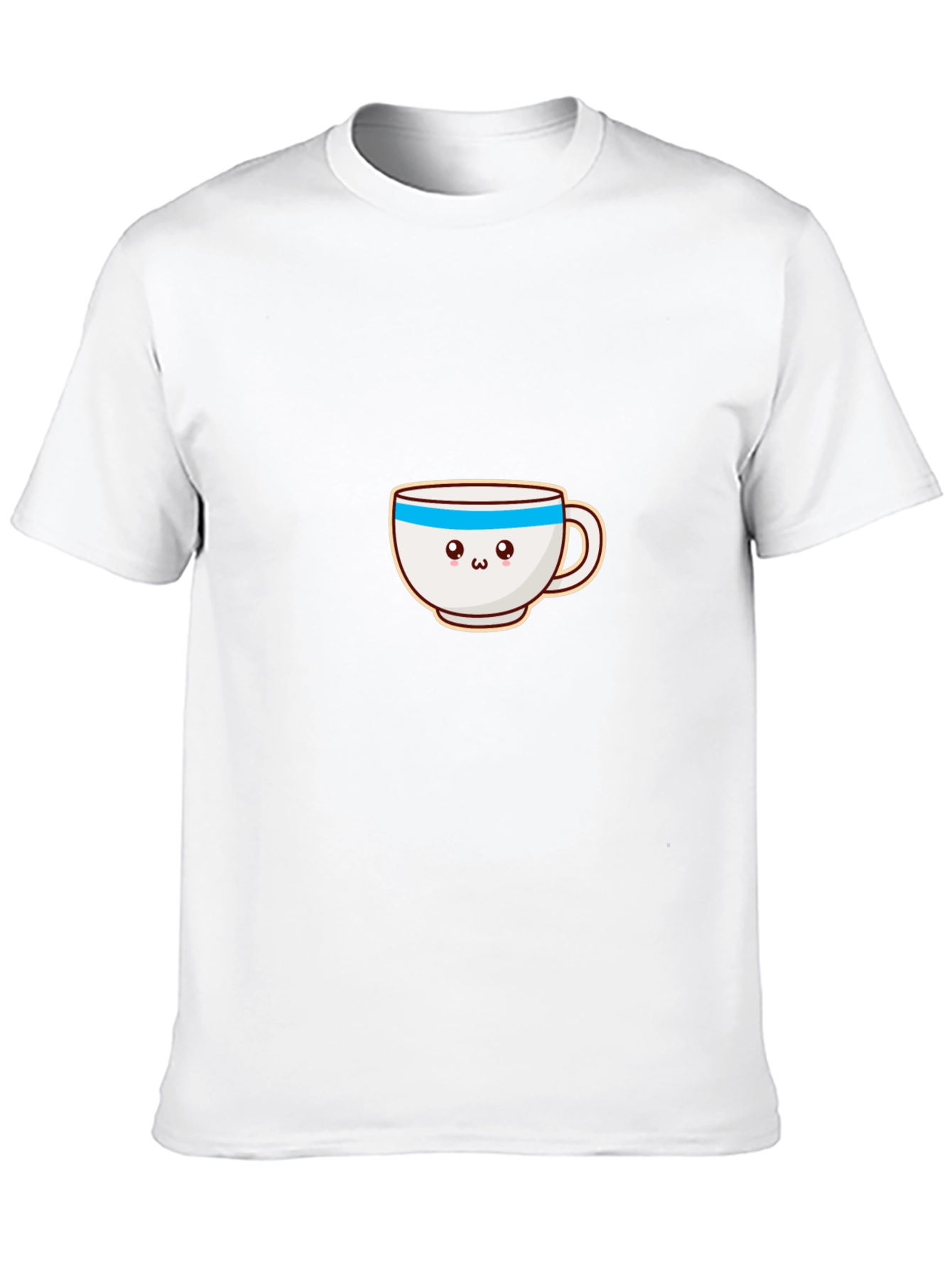 Cute Cartoon Coffee Cup Graphic Tee - Black Cotton Blend - 10