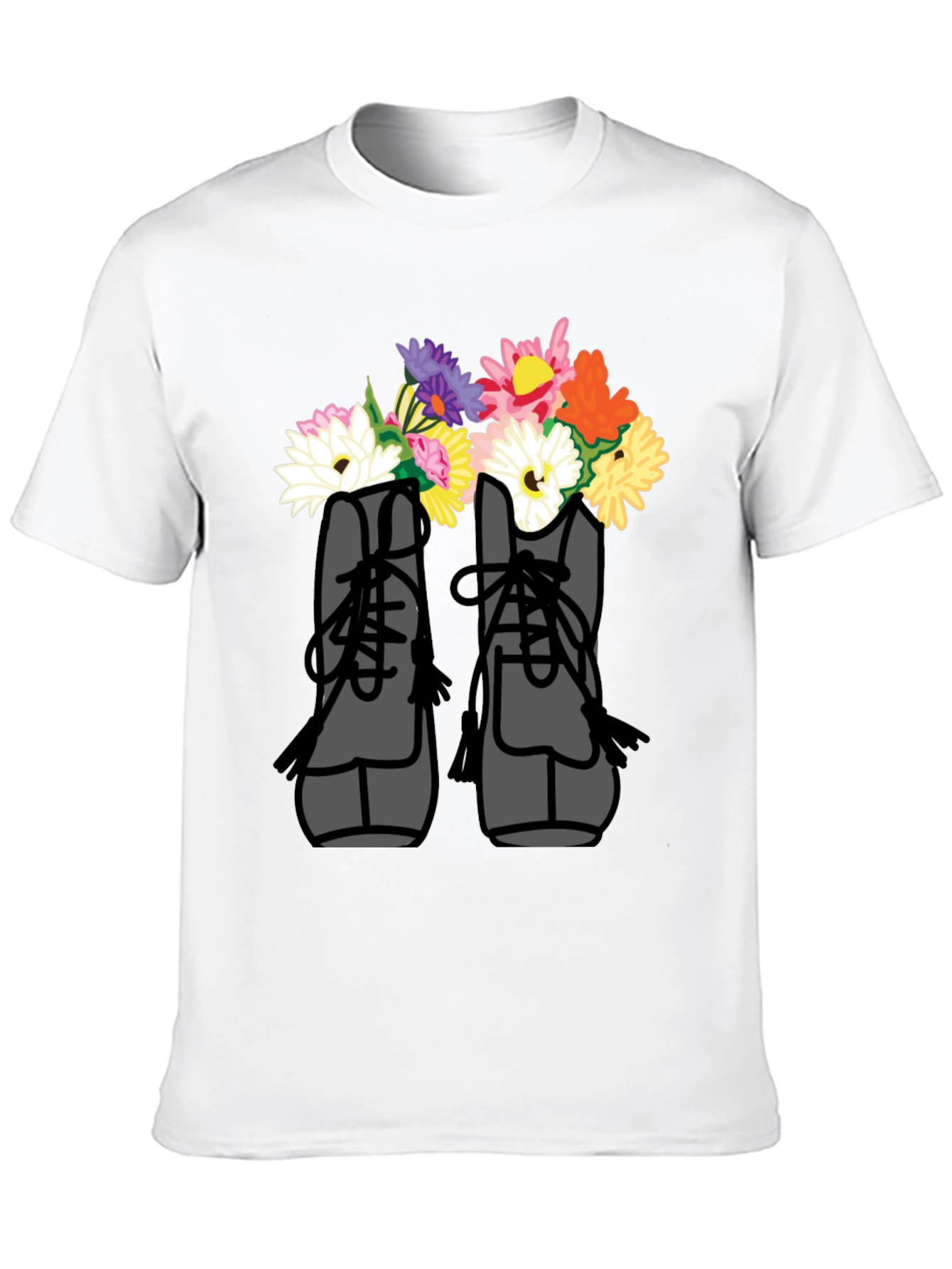 Floral Boots T-Shirt - Unique Graphic Tee for Casual Wear - 10
