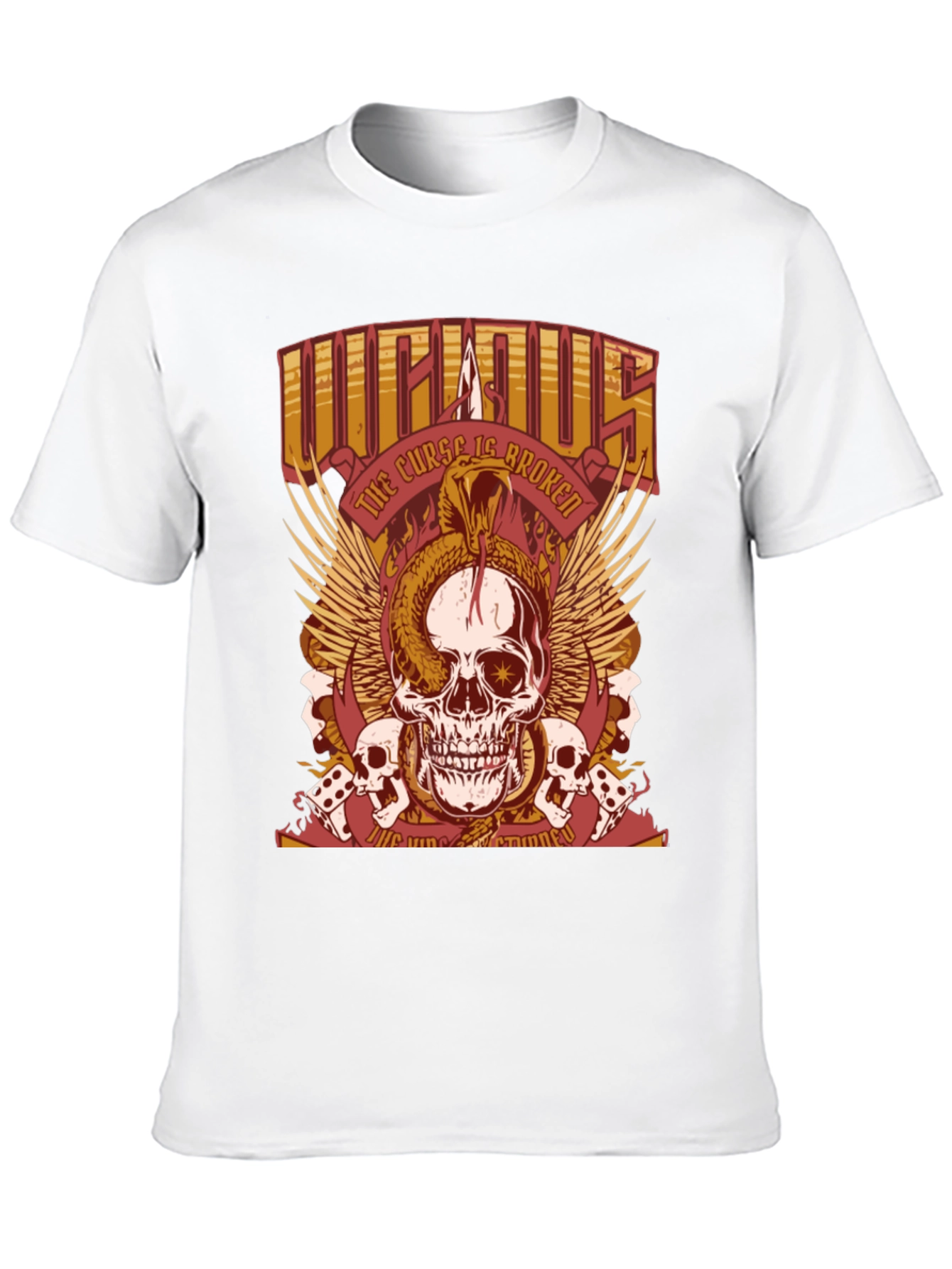 Black Skull & Snake Graphic T-Shirt - The Curse Is Broken view 10