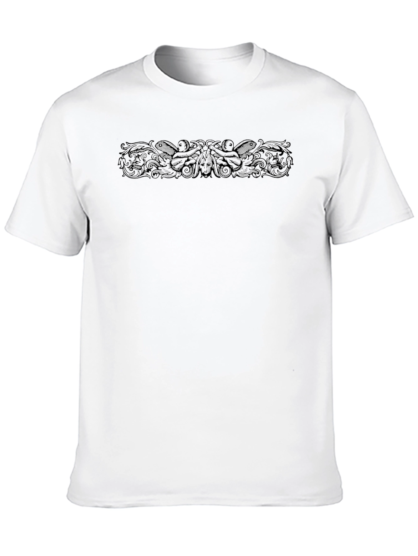 Black Ornate Graphic Print Black T-Shirt view 10