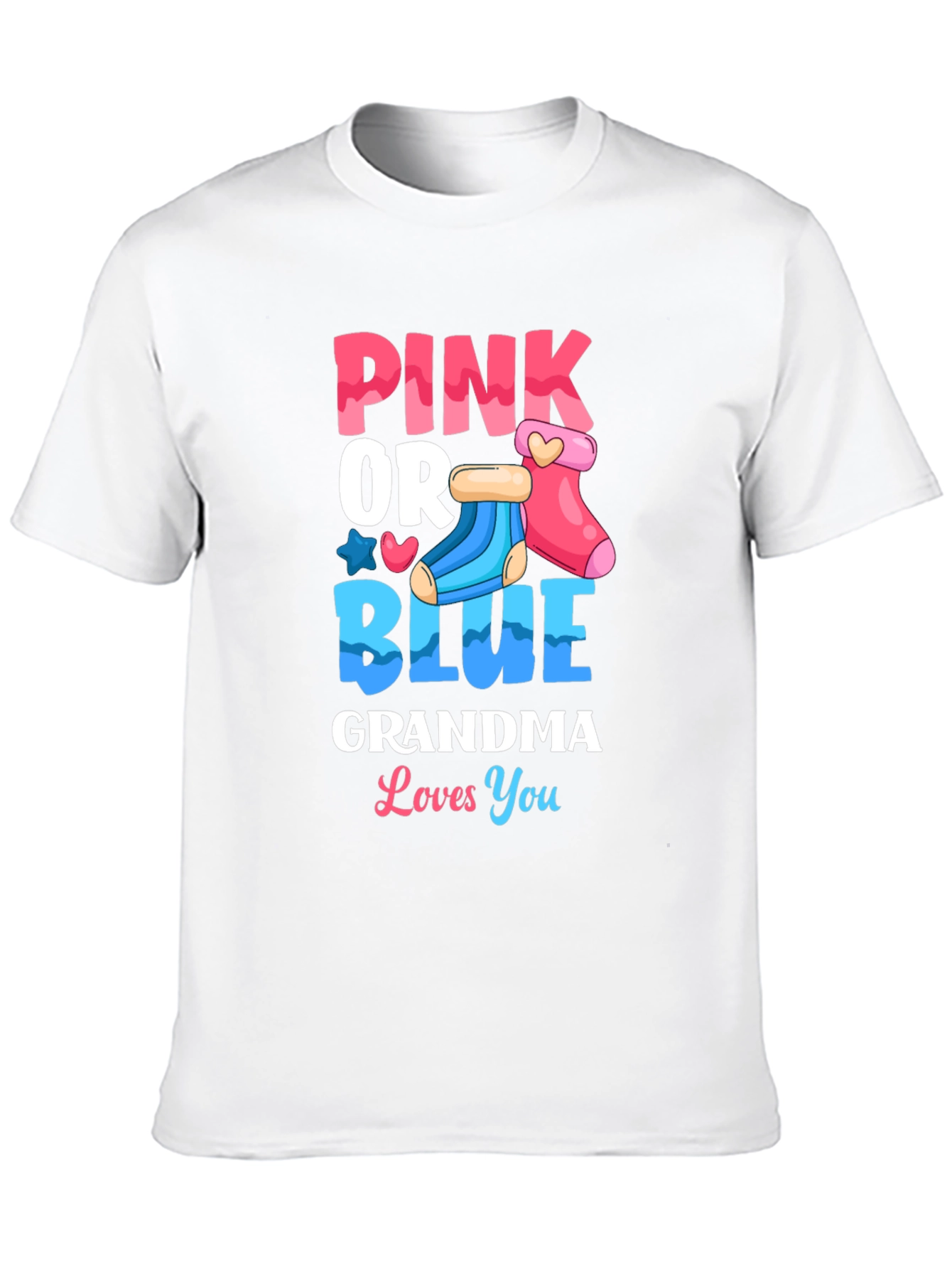 Black Pink or Blue Grandma Loves You Gender Reveal T-Shirt view 10