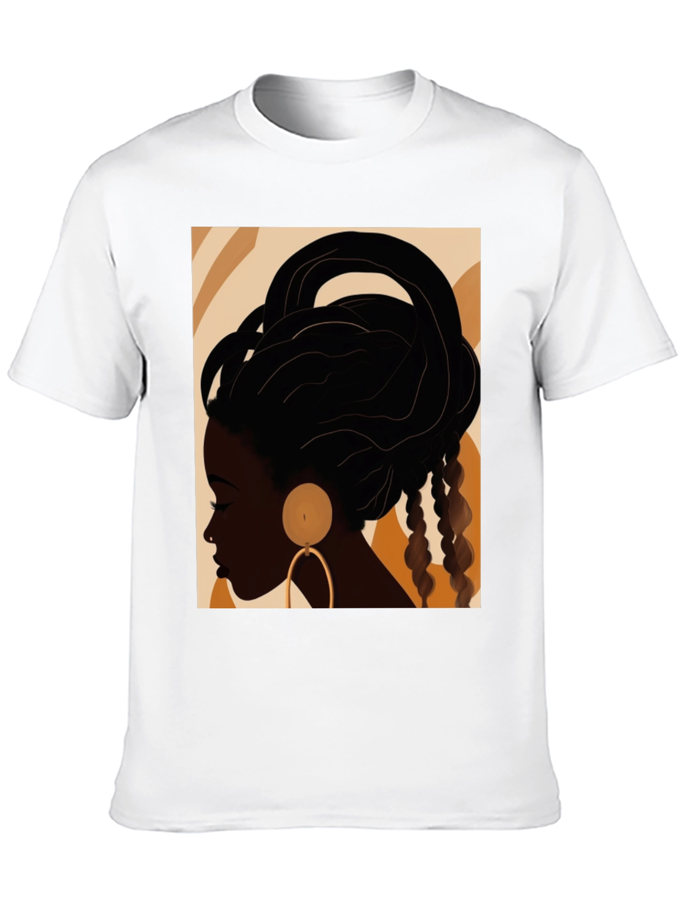 Black Stylish Afro Art Black T-Shirt view 10