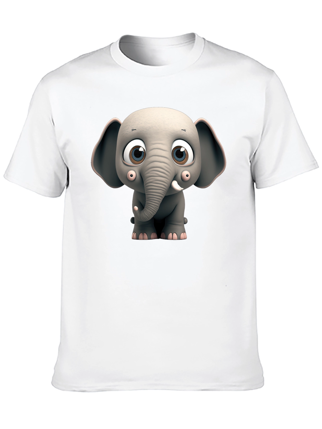 Black Cute Cartoon Elephant Graphic Tee view 10
