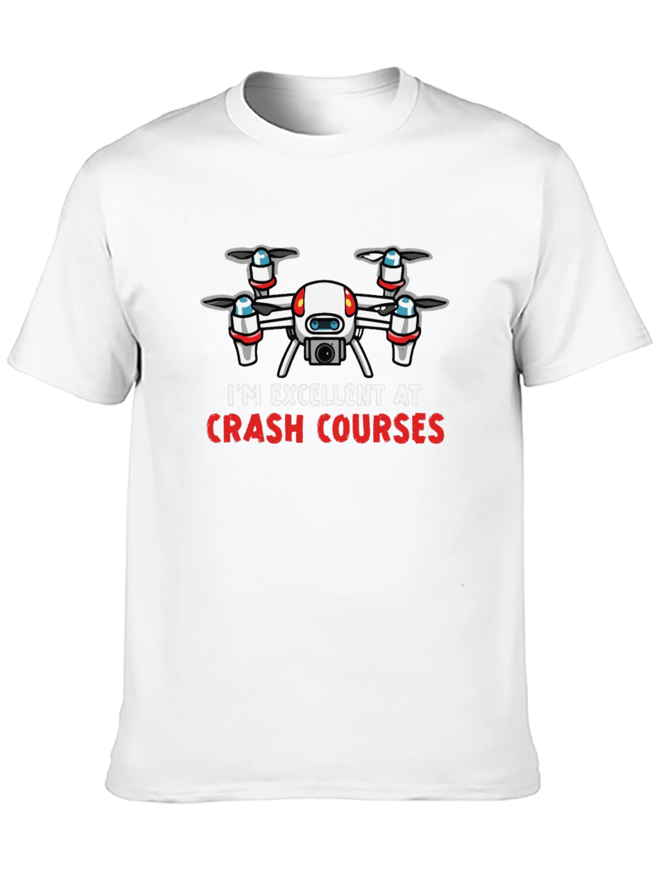 Black Drone Crash Courses Graphic T-Shirt view 10