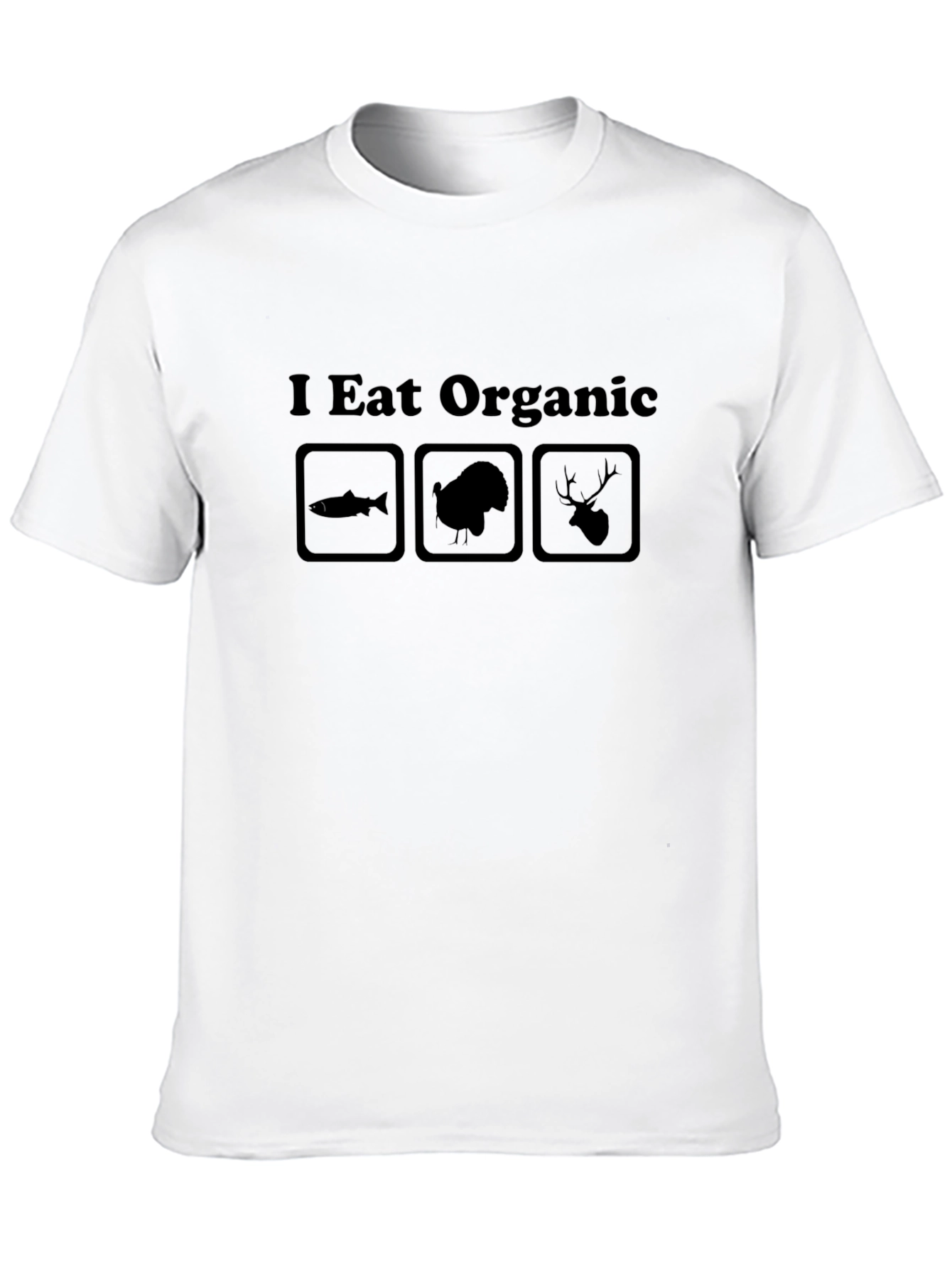 Black I Eat Organic T-Shirt - Fish, Turkey, Deer Graphic Tee view 10