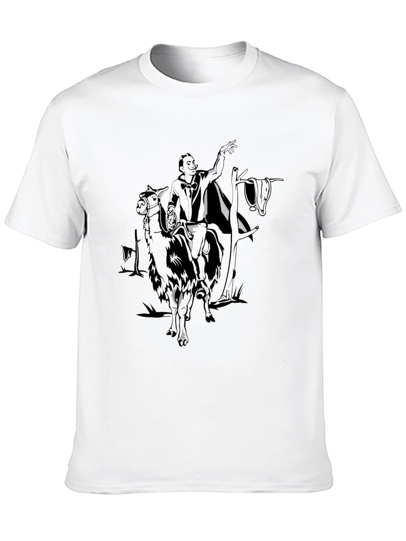 Black Salvador Dali Llama Black T-Shirt view 10