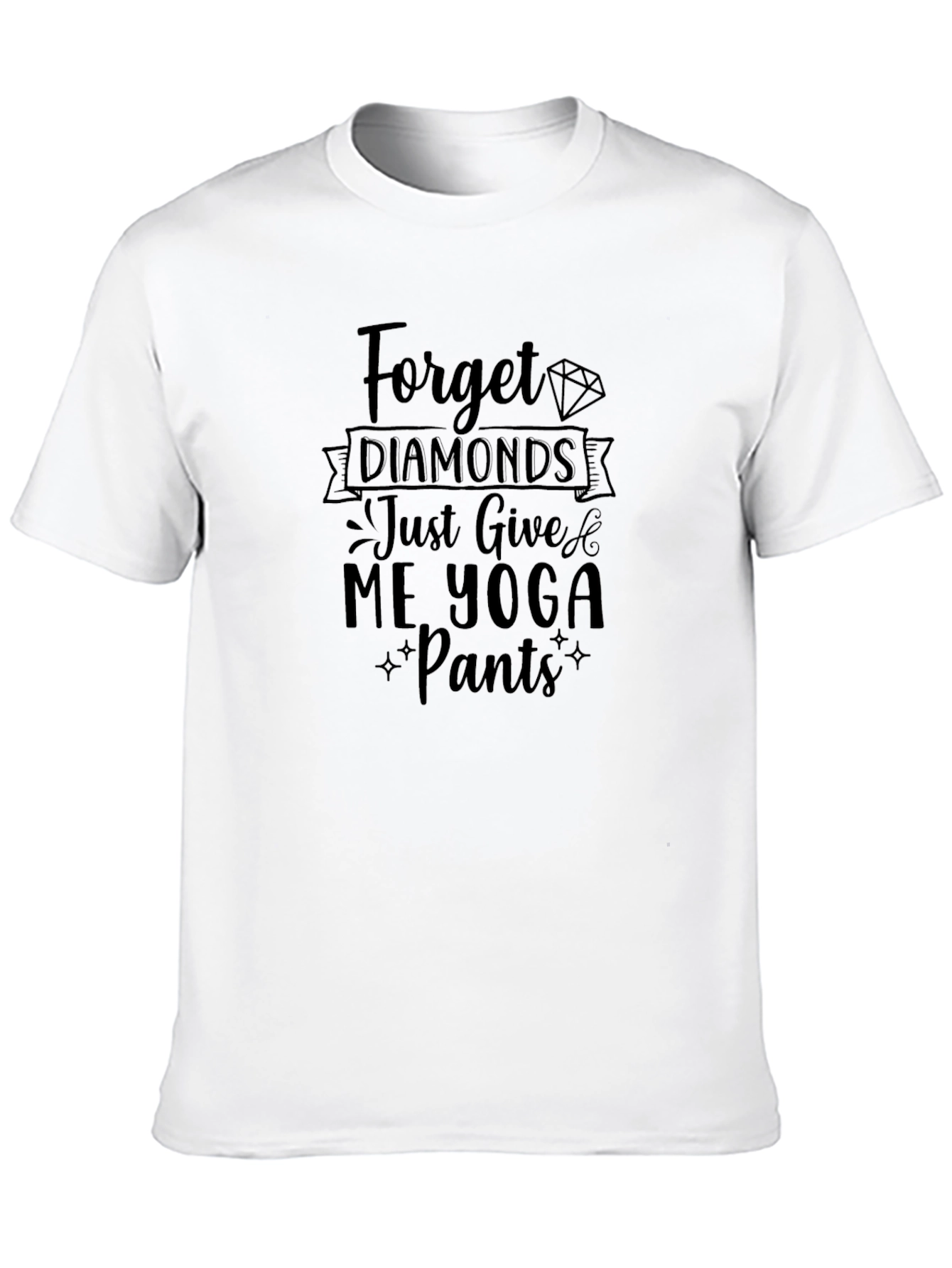 Black Forget Diamonds Yoga Pants Graphic T-Shirt view 10