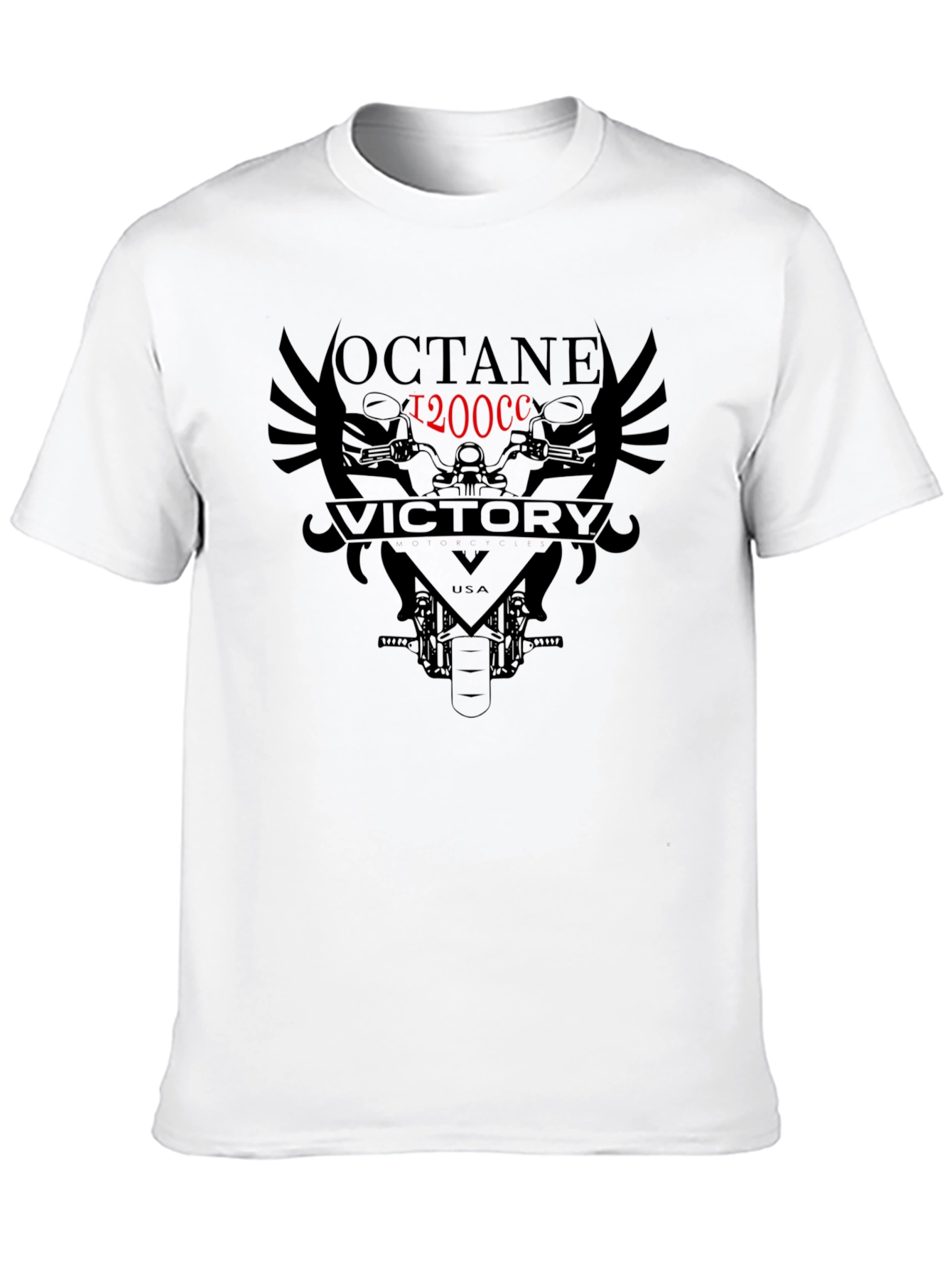 Black Octane 1200cc Victory Motorcycle Graphic Tee view 10