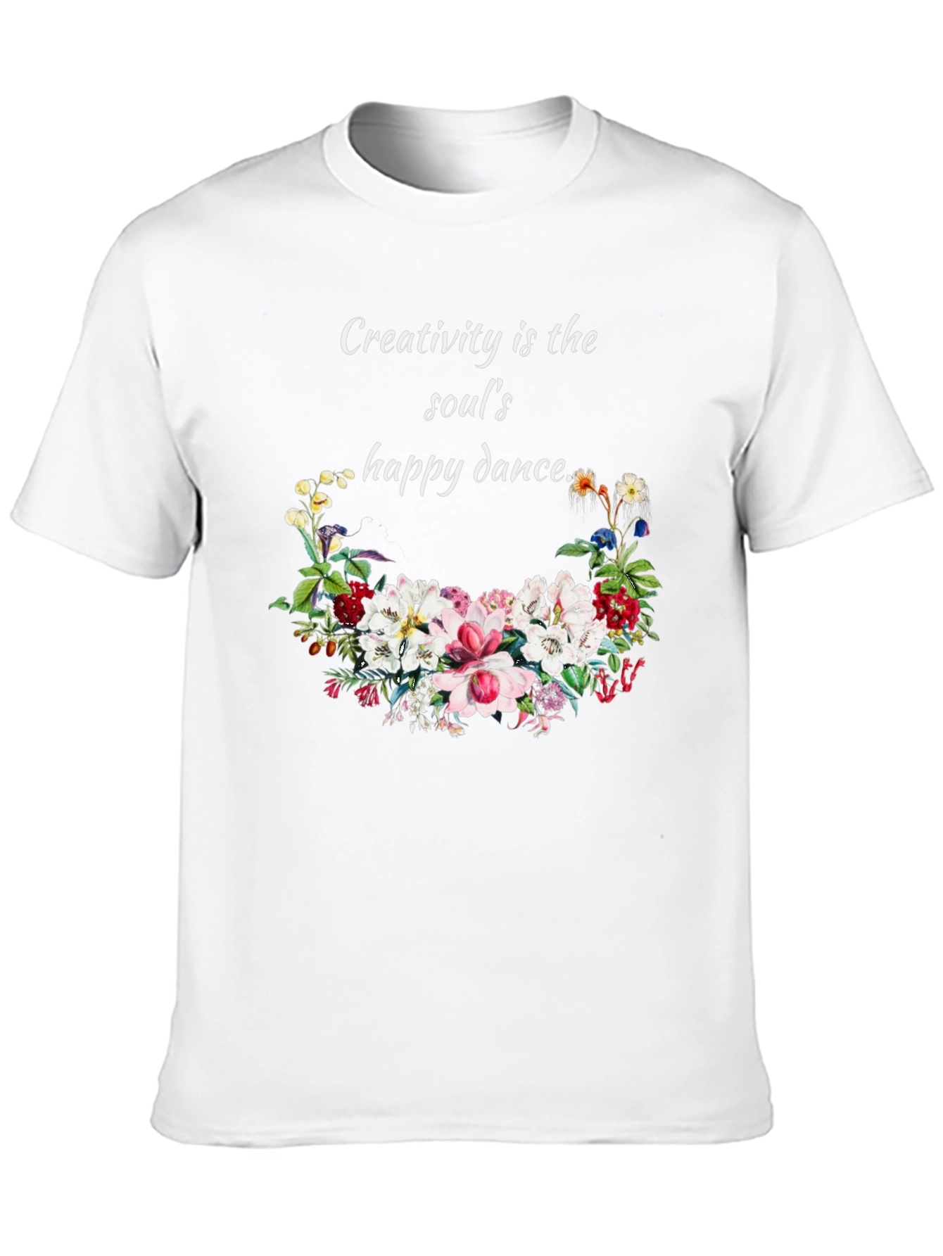 Black Creativity T-Shirt with Floral Design view 10