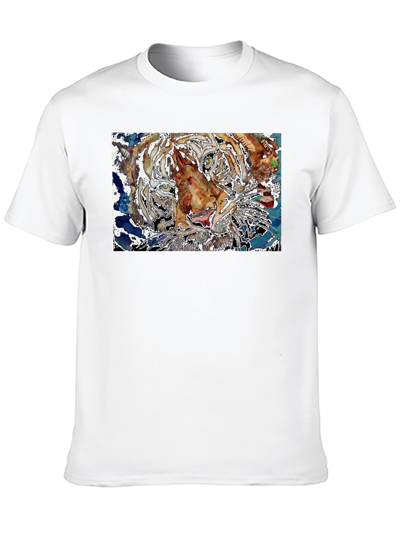 Black Abstract Tiger Graphic Black T-Shirt view 10