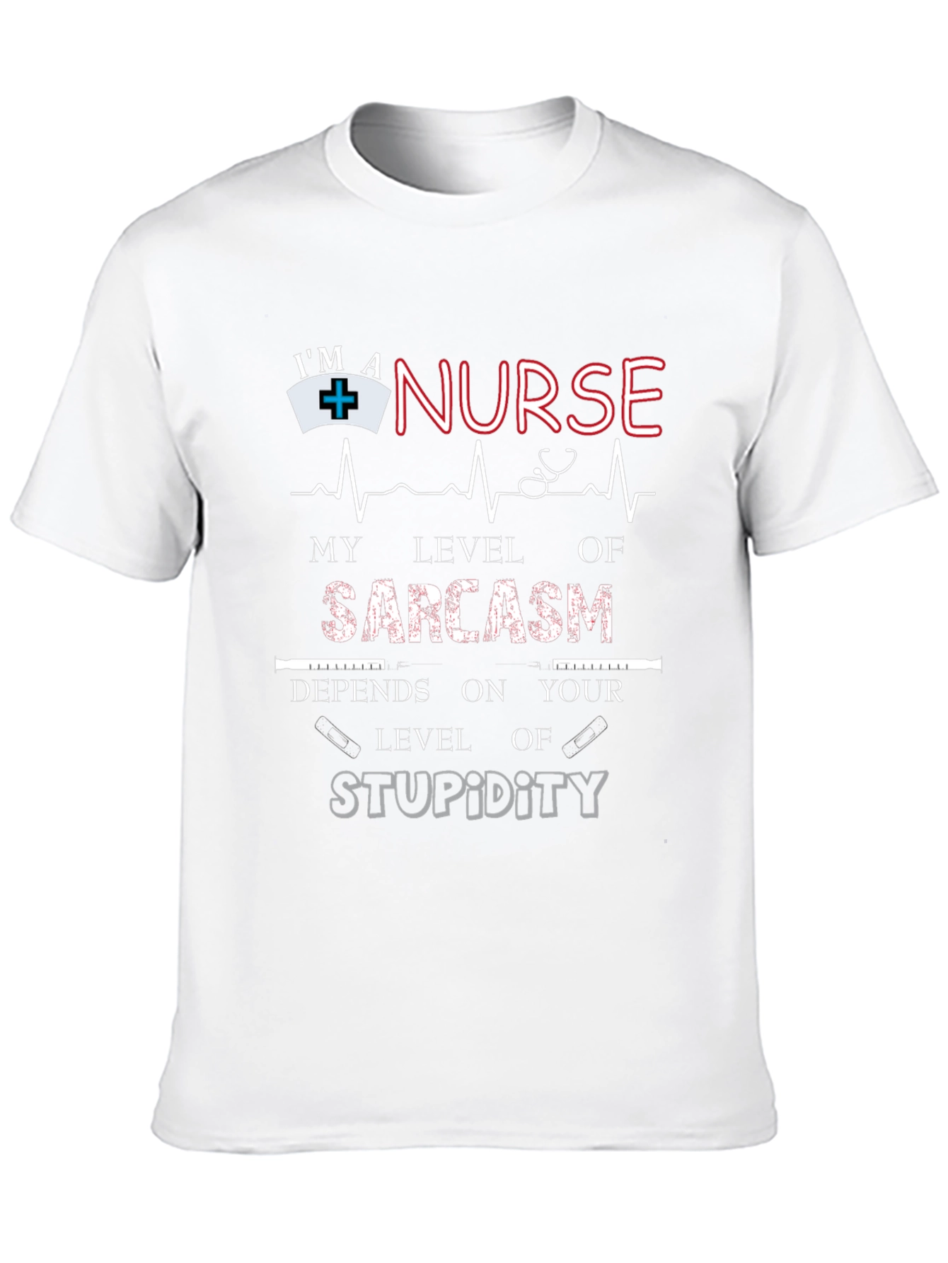 Black Nurse Sarcasm Level T-Shirt view 10
