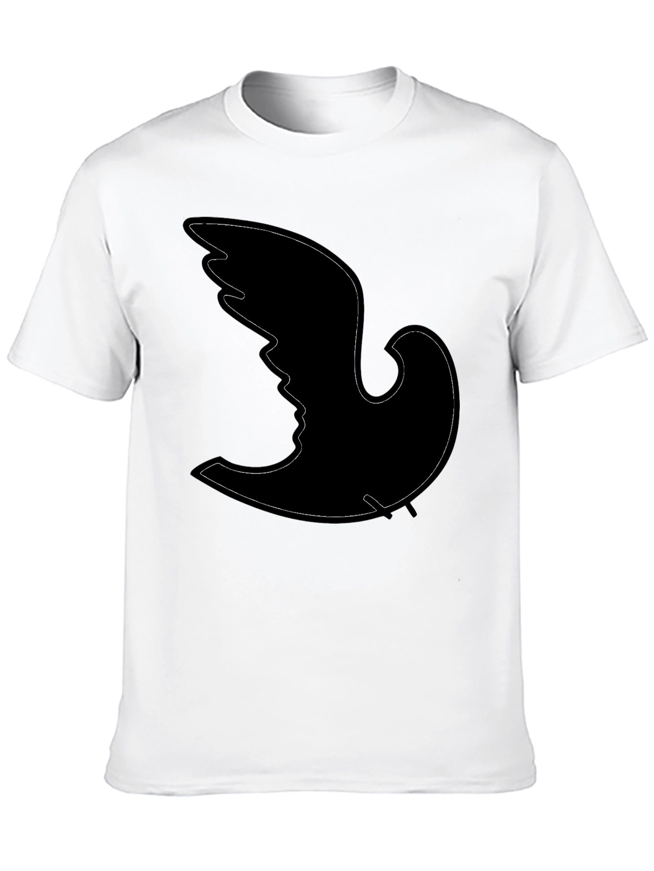 Black Abstract Bird Silhouette Black T-Shirt view 10