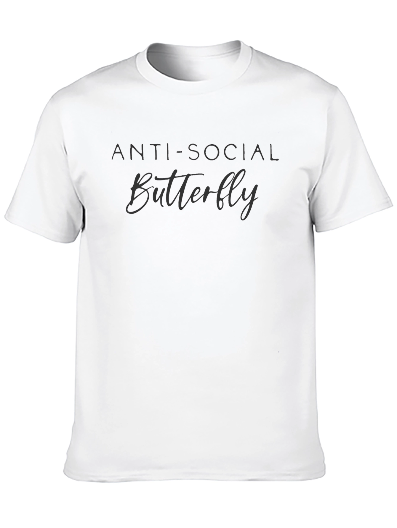Black Anti-Social Butterfly Graphic Tee - Unisex Black T-Shirt view 10