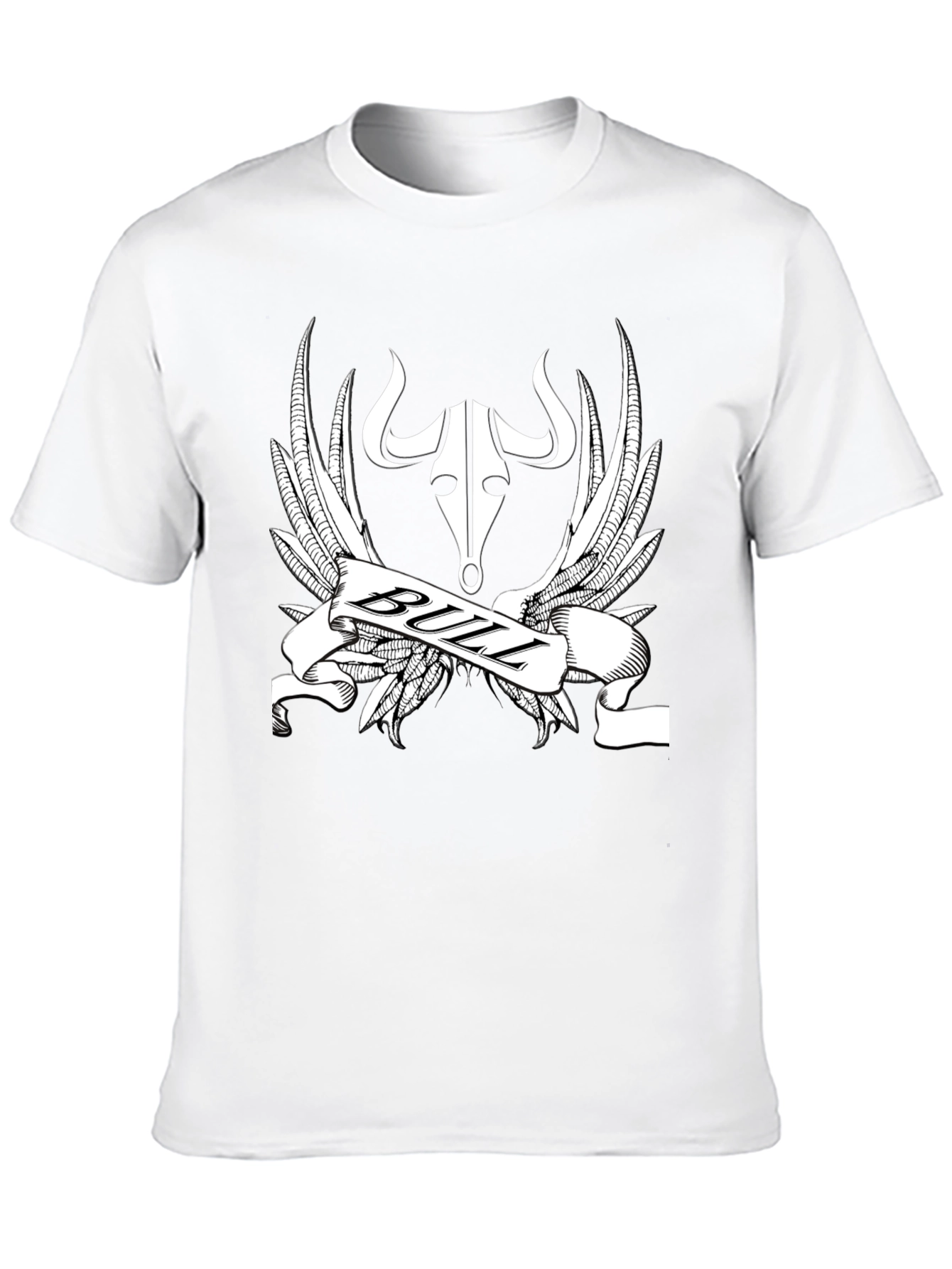 Black Bull Design Black T-Shirt view 10