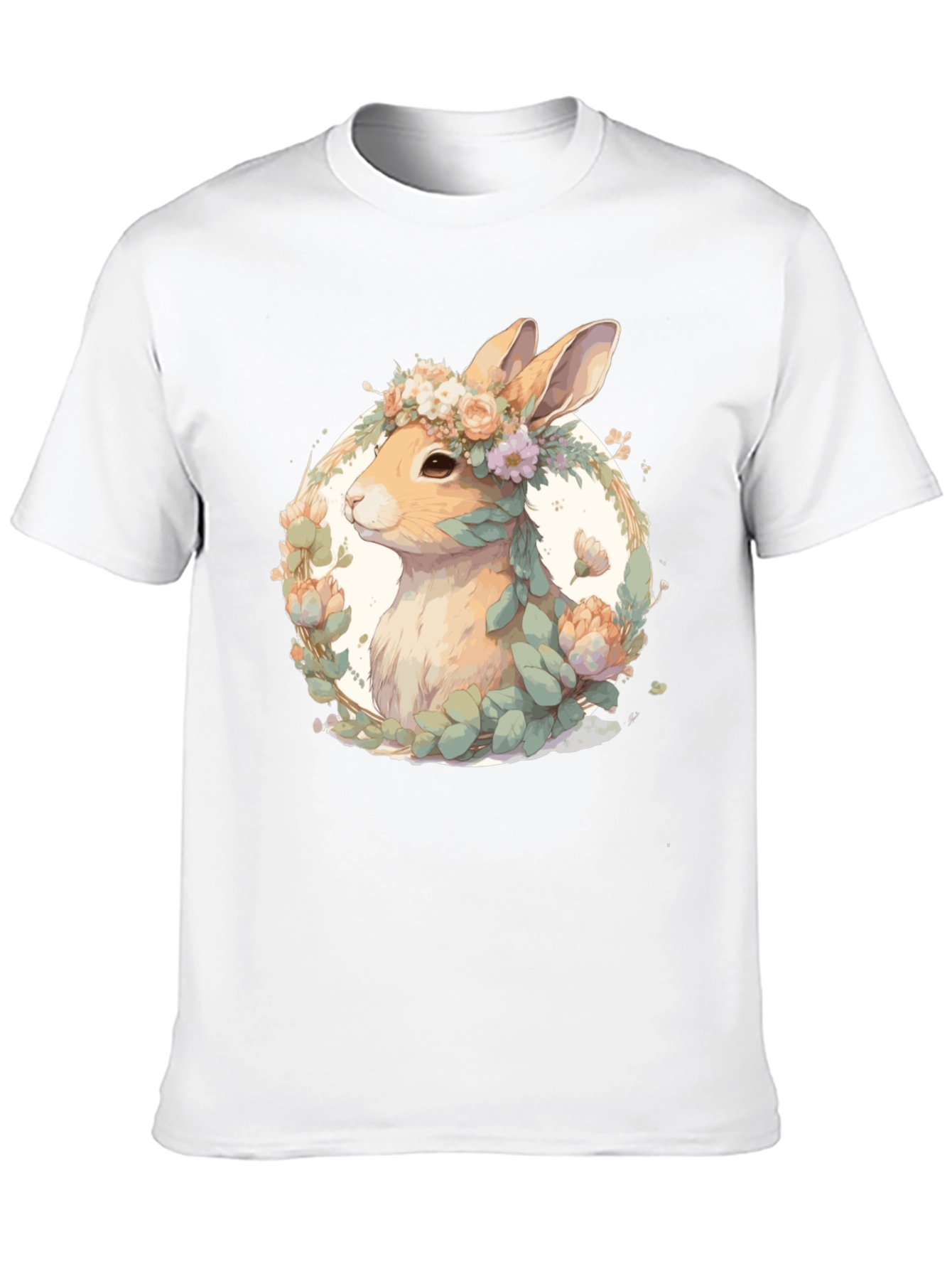 Black Floral Rabbit T-Shirt - Easter Spring Style view 10