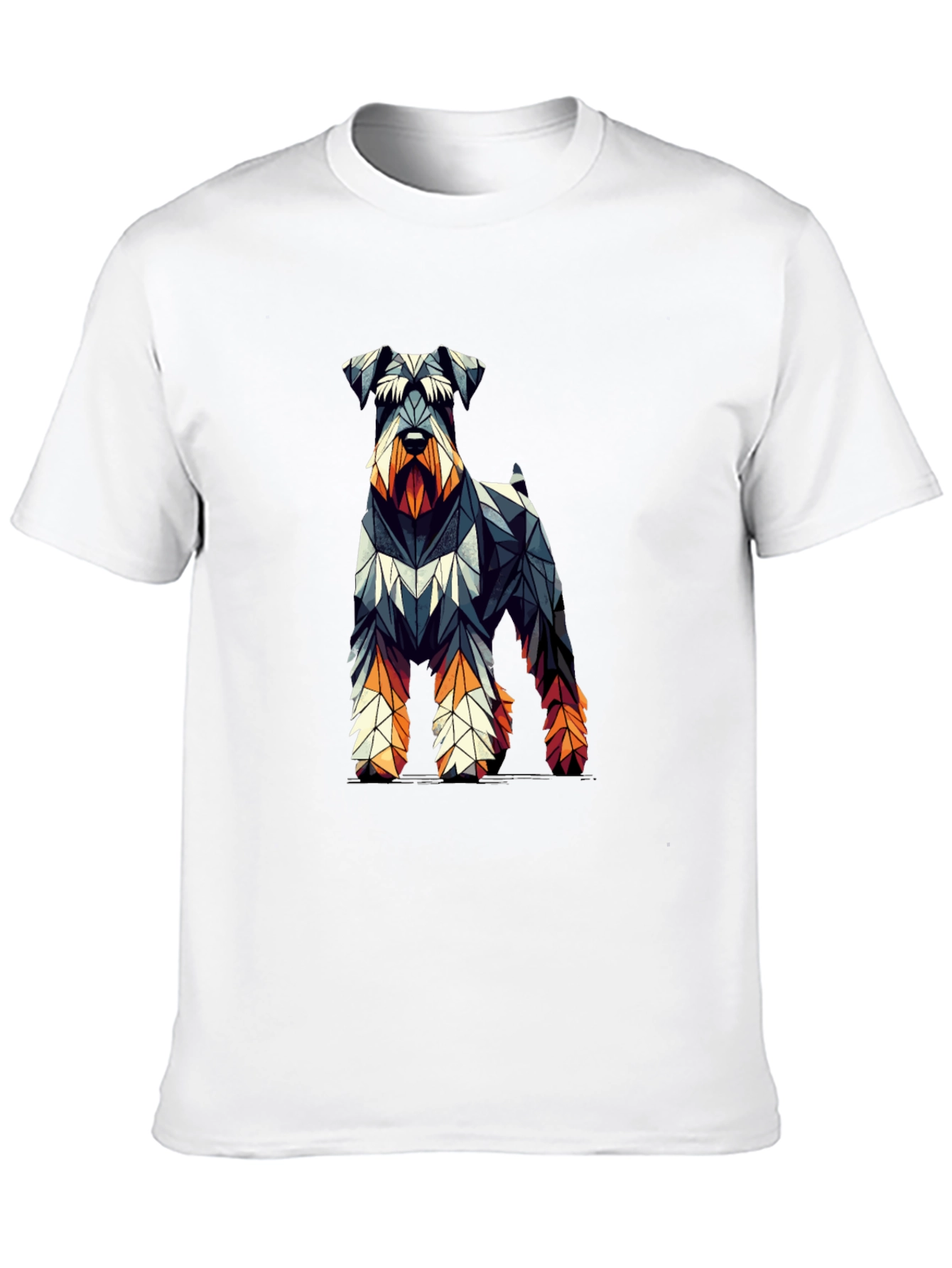 Black Geometric Dog Print Black T-Shirt view 10