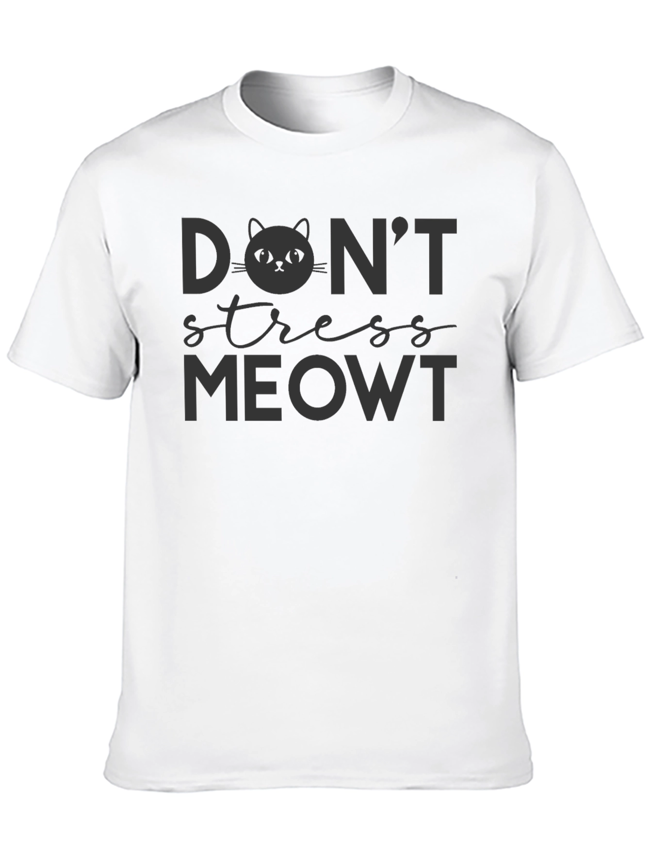 Black Don't Stress Meowt Graphic T-Shirt view 10