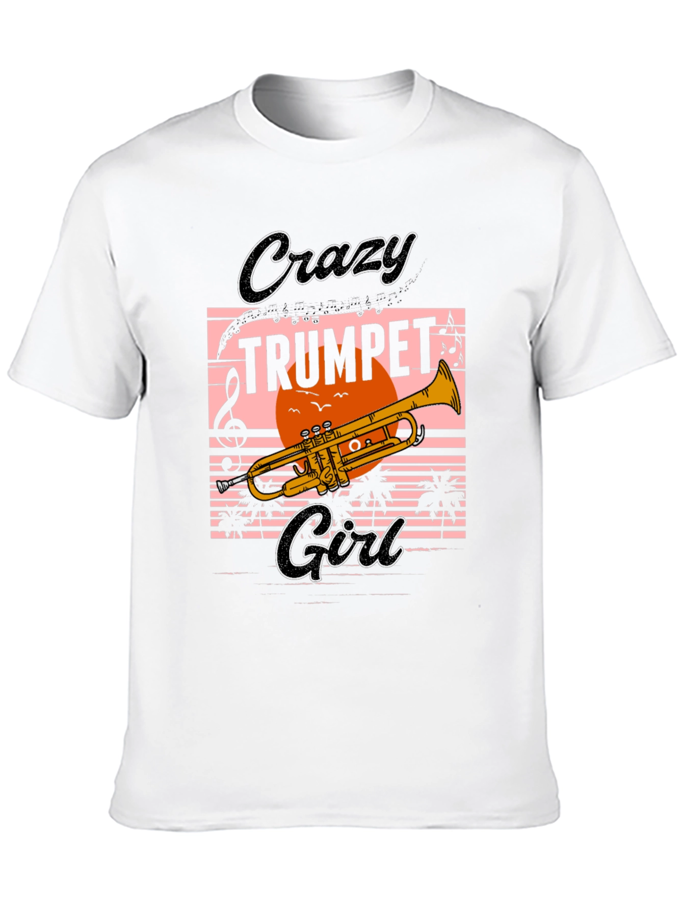 Black Crazy Trumpet Girl Graphic Tee view 10