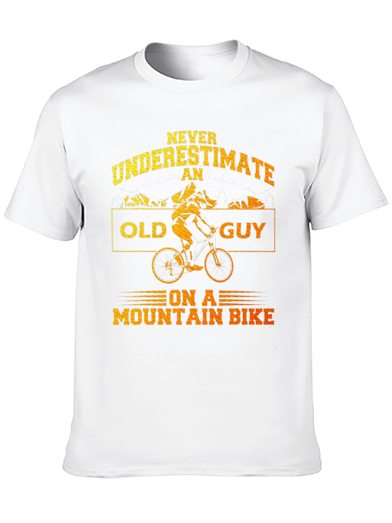 Black Never Underestimate an Old Guy Mountain Bike Graphic T-Shirt view 10