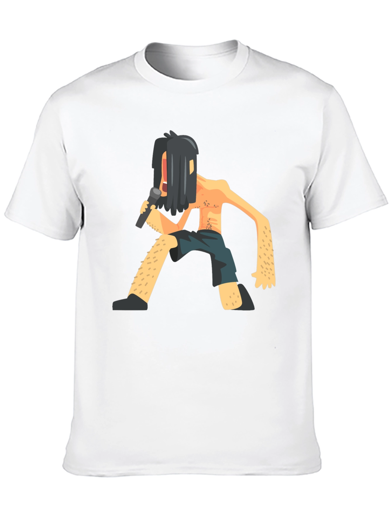 Black Black T-Shirt with Funny Singer Graphic view 10