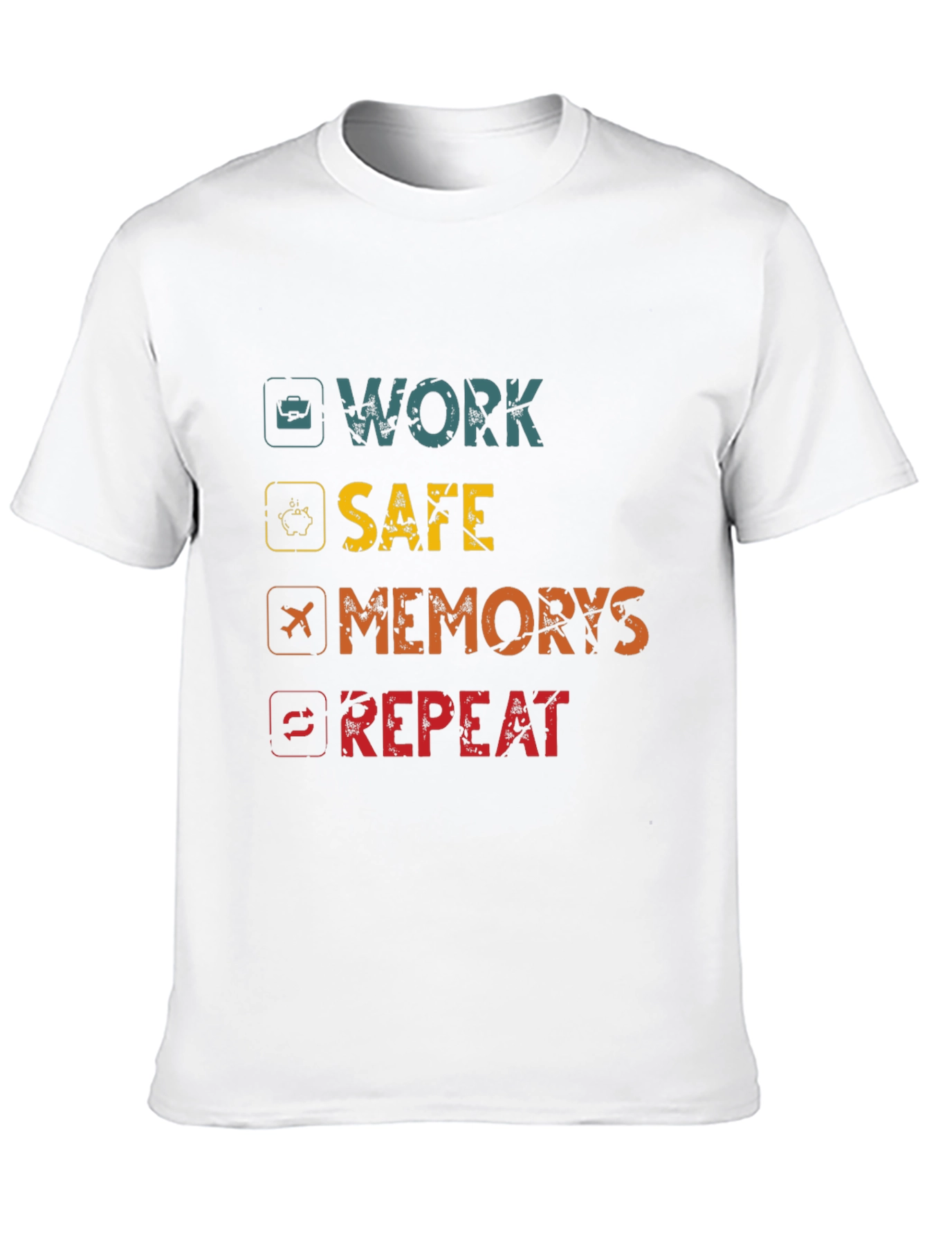 Black Work Safe, Create Memories, Repeat Graphic Tee view 10