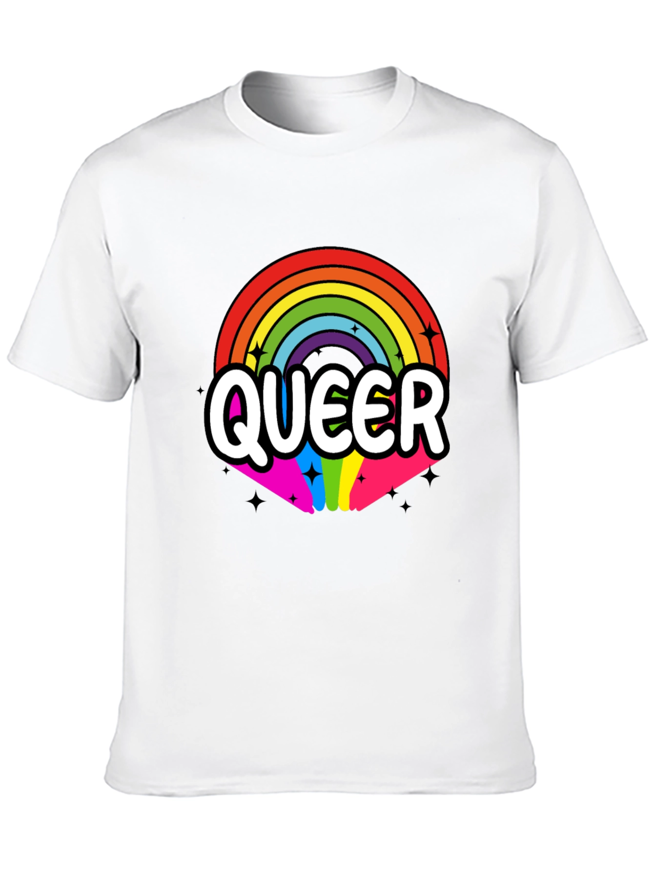 Black Queer Rainbow Graphic Tee - Black Cotton Blend view 10