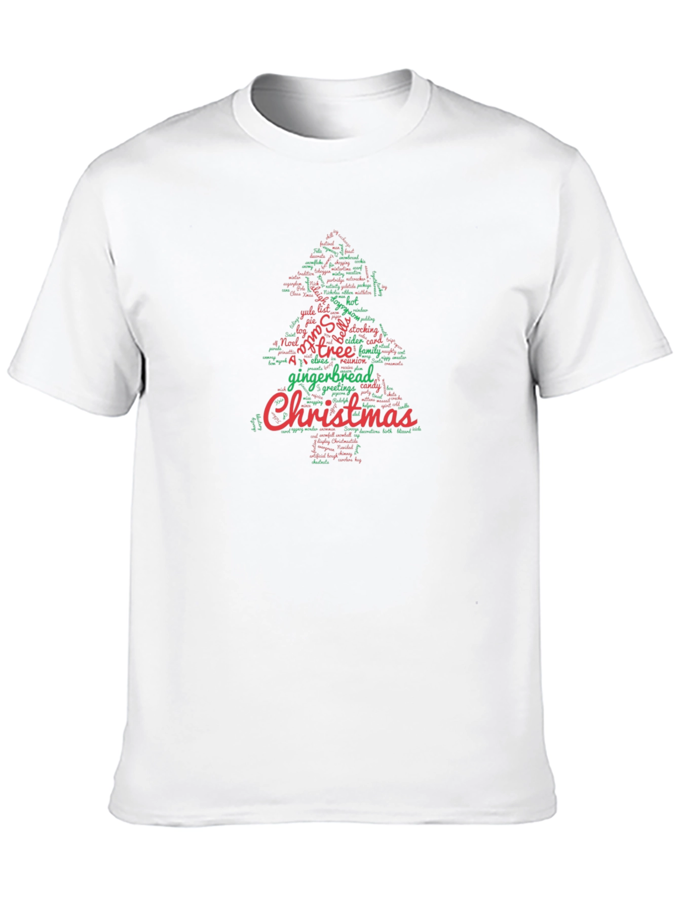 Black Christmas Tree Word Art Tee view 10