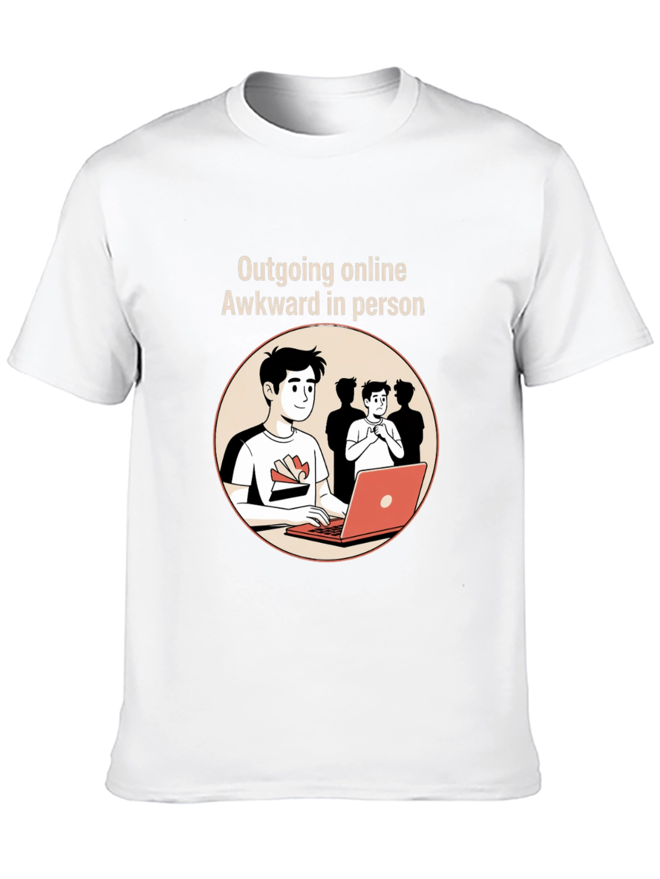 Black Outgoing Online Awkward in Person Graphic Tee view 10