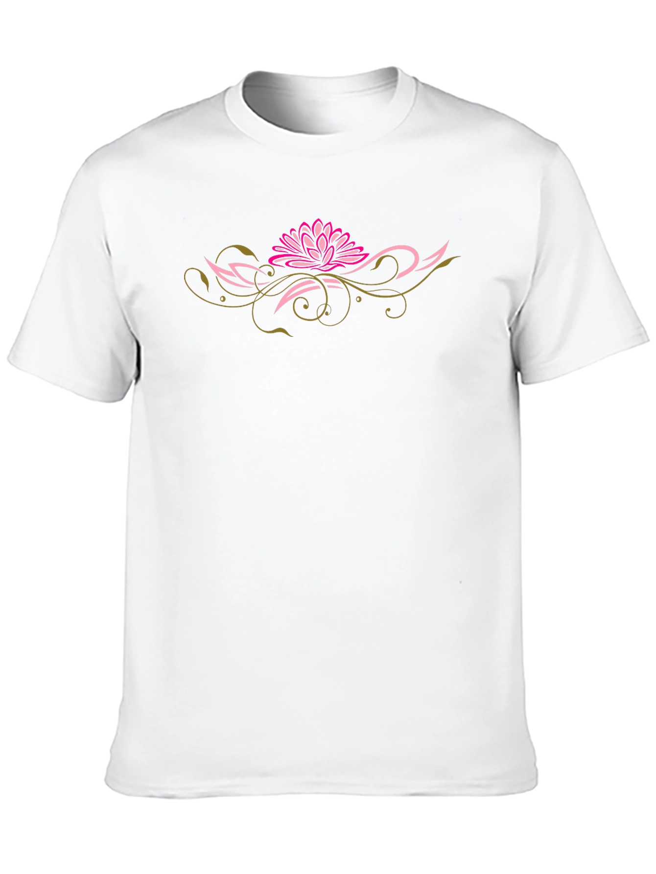 Black Lotus Blossom Tee - Elegant & Stylish Men's Black T-Shirt view 10