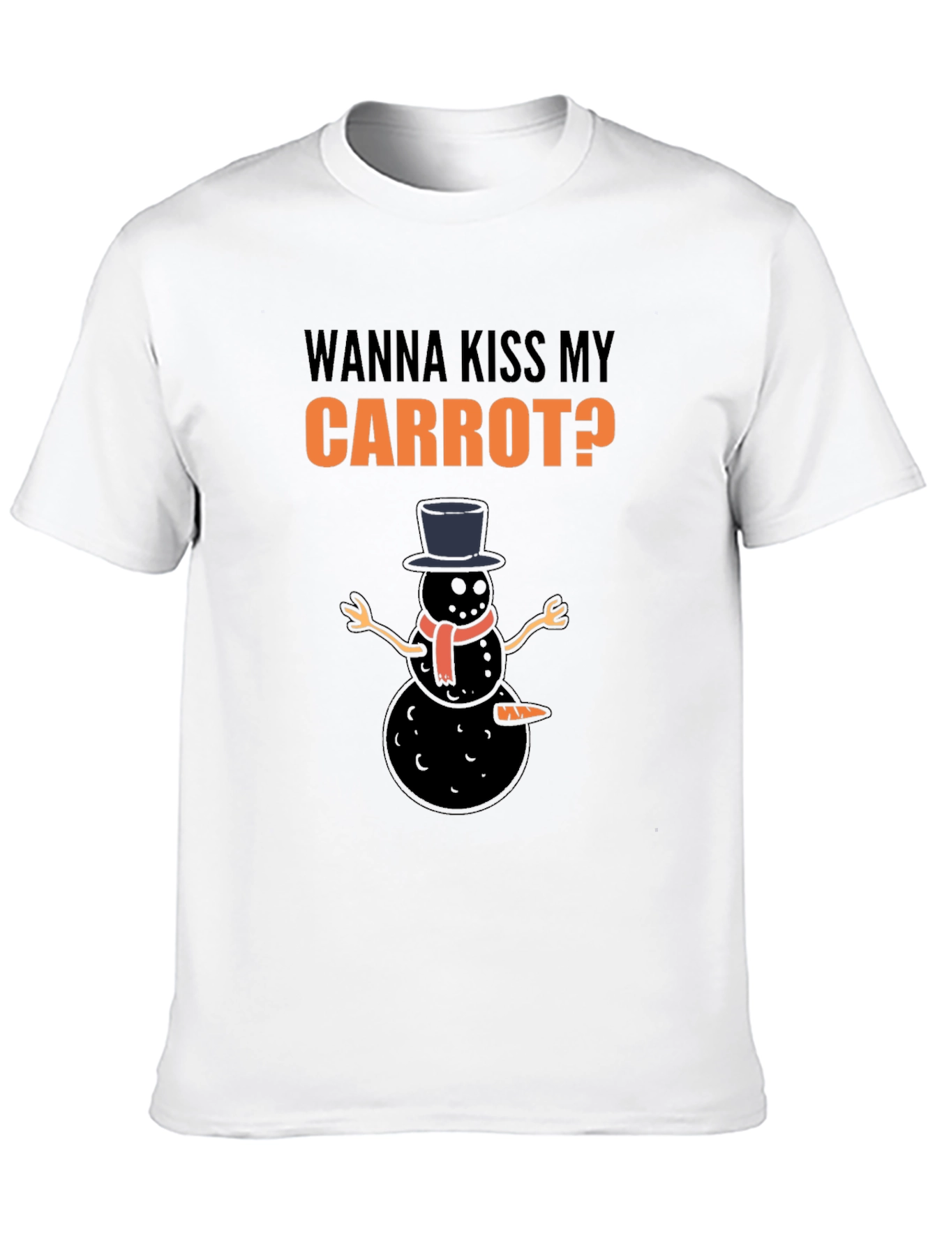Black Wanna Kiss My Carrot? Black Humor Graphic Tee view 10