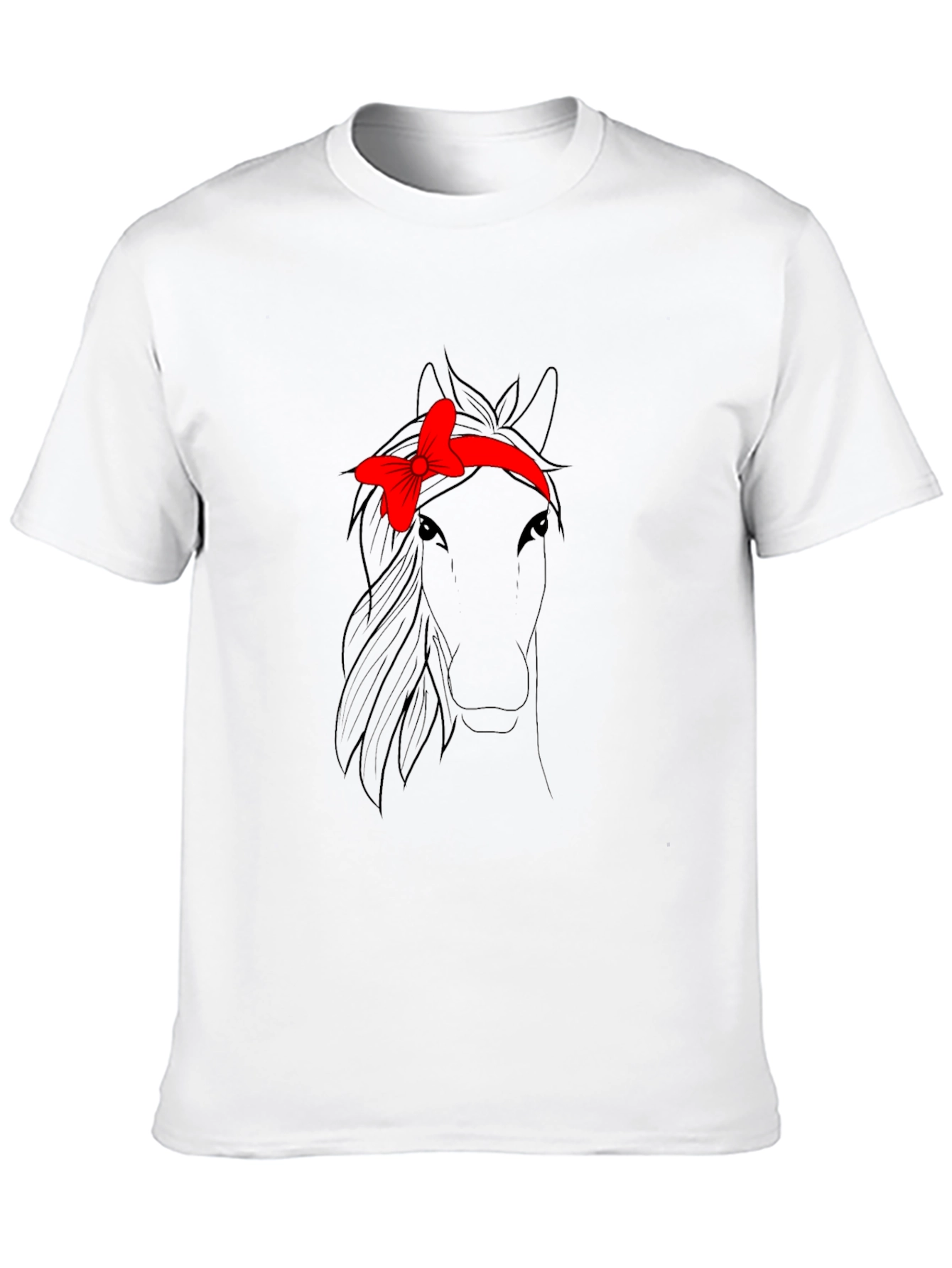 Black Horse with Bow T-Shirt - Cute Animal Design view 10