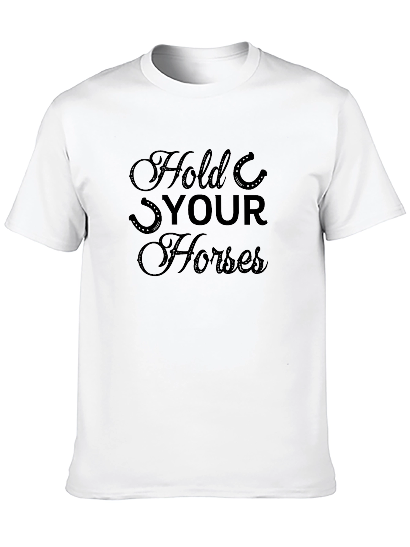 Black Hold Your Horses Graphic Tee - Black view 10