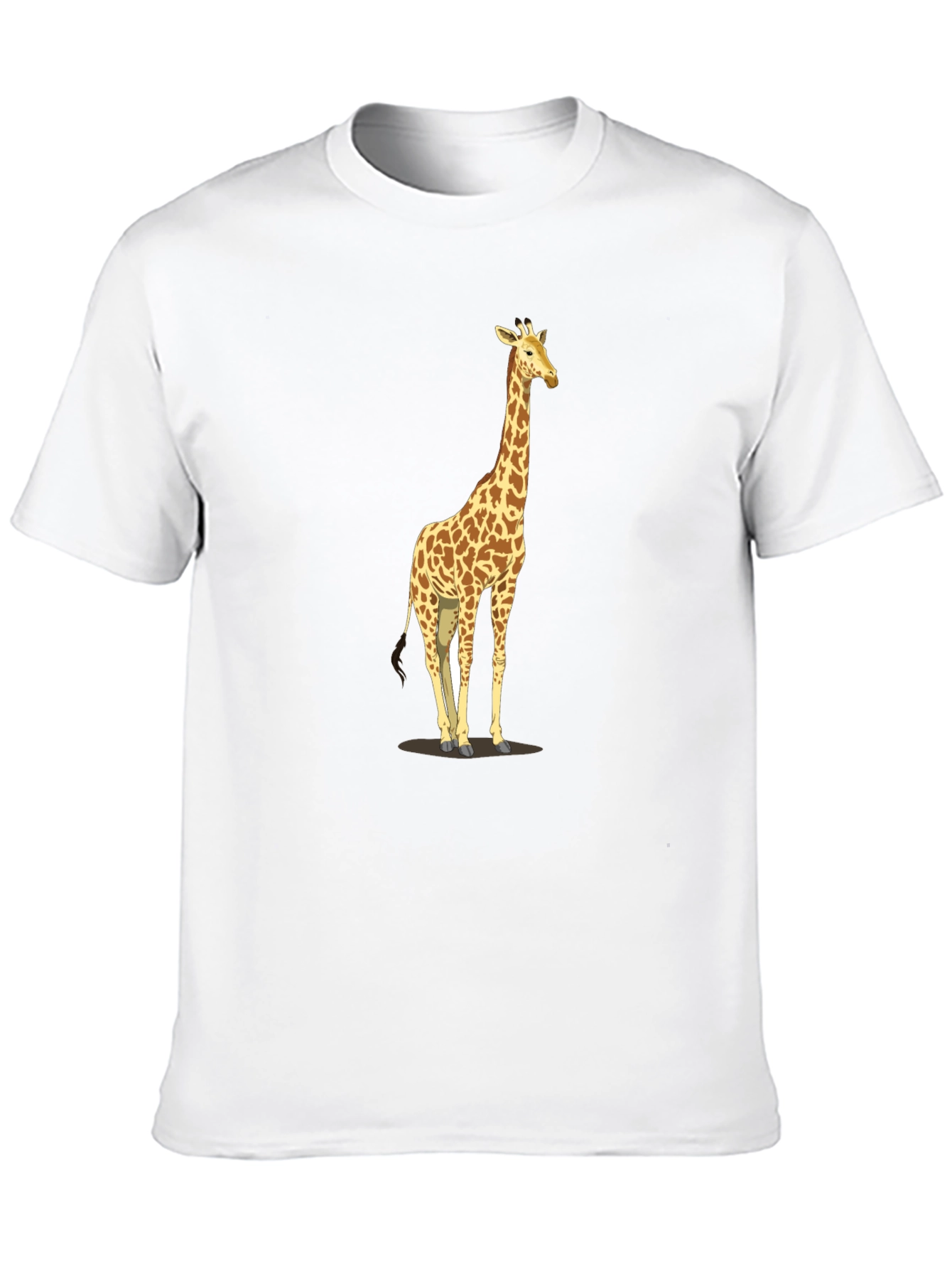 Black Giraffe Print Black T-Shirt - Men's Casual Tee view 10