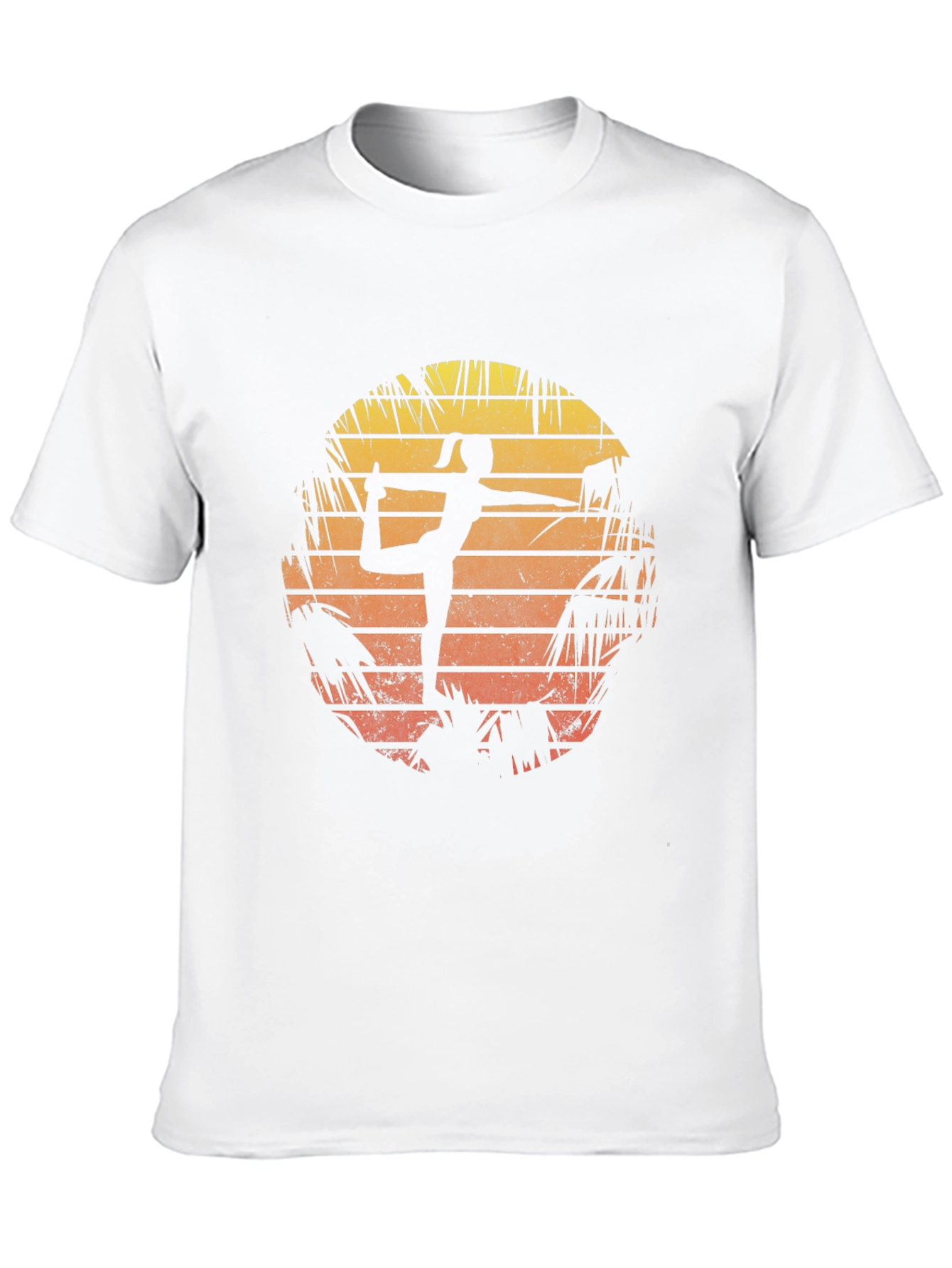 Black Yoga Pose Sunset Graphic T-Shirt view 10